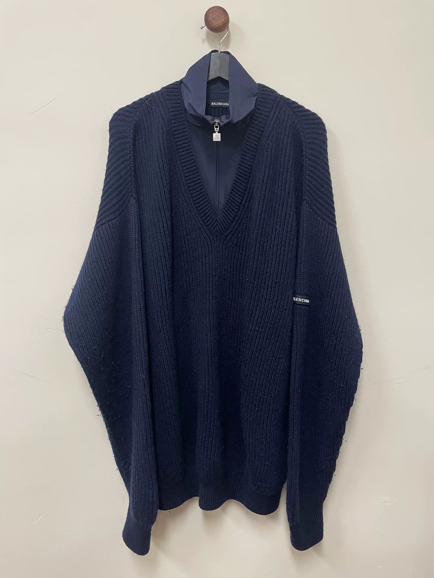 Balenciaga Balenciaga 21AW Half-Zip Oversized Sweater Size US S / EU 44-46 / 1 - 1 Thumbnail