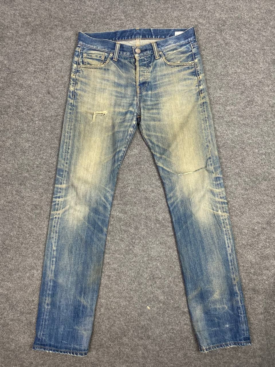 Japanese Brand red card blue work denim japan distressed nice design Size US 34 / EU 50 - 9 Thumbnail