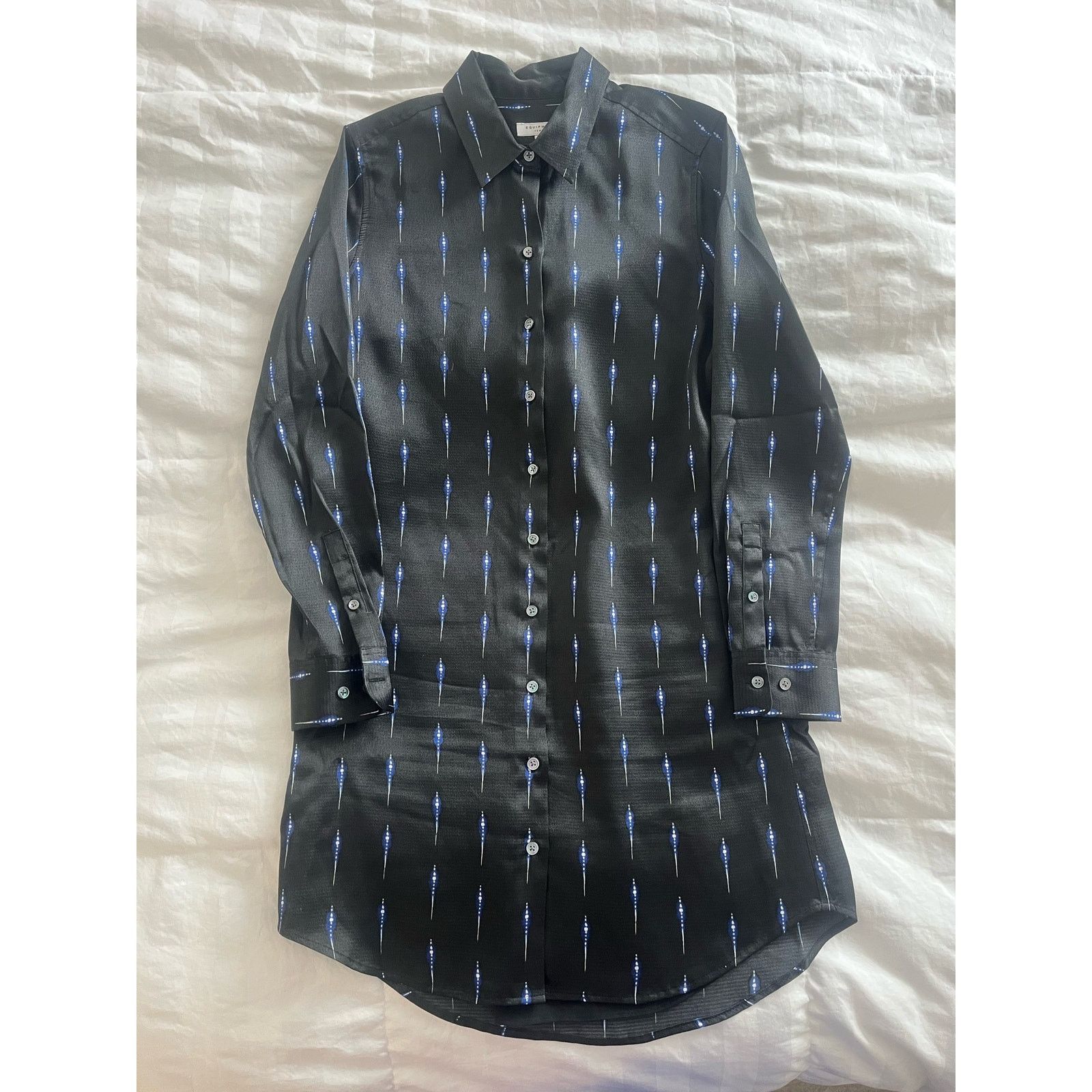 Equipment Equipment Essential Lightning Bolt Satin Shirt Dress Small Size S / US 4 / IT 40 - 1 Thumbnail