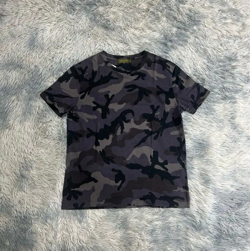 Valentino Valentino Gray Camo Cotton Men's T-Shirt 0089 Size US L / EU 52-54 / 3 - 1 Thumbnail