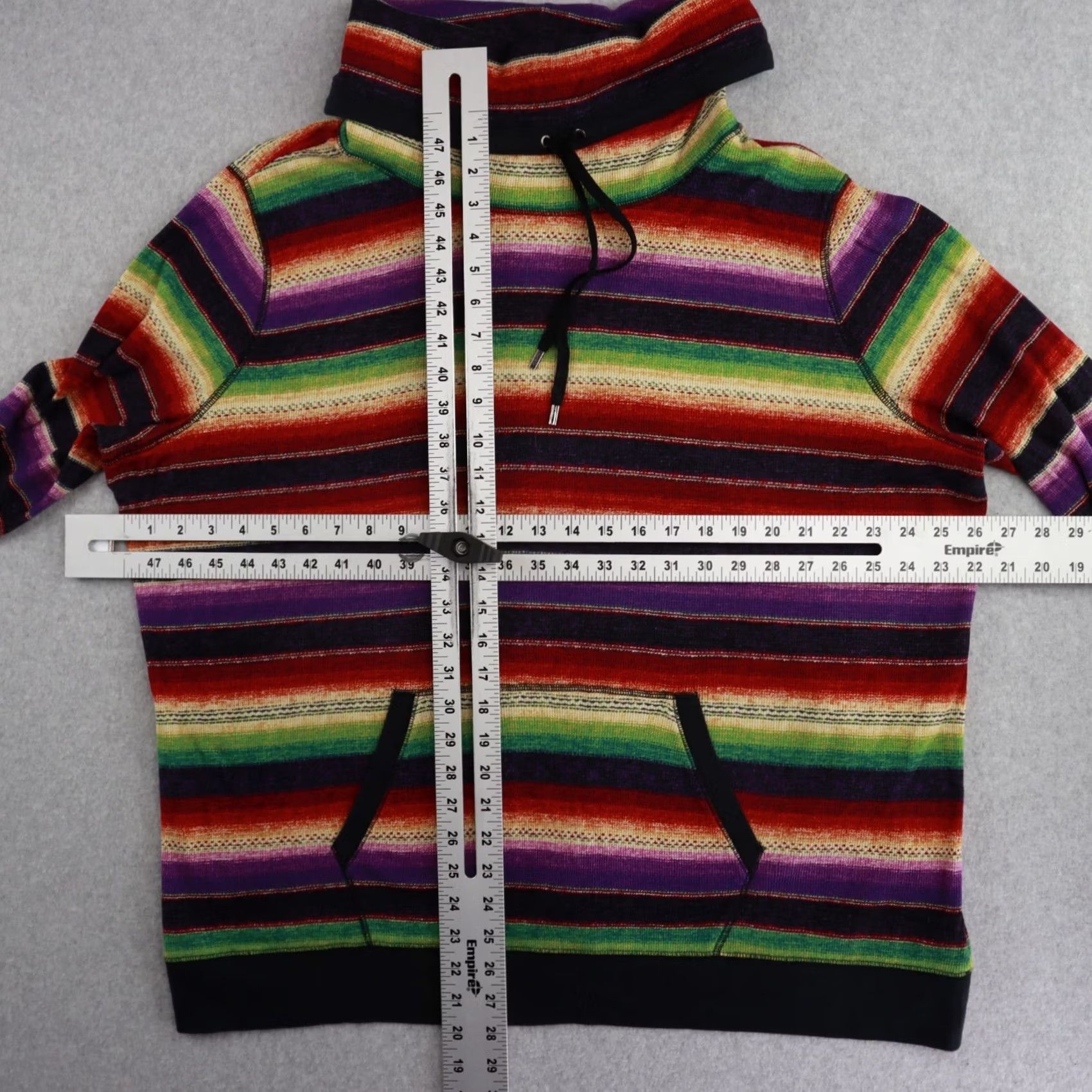 Vintage LRL Lauren Active Womens 3X Cowl Neck Pullover Thermal Aztec Striped Sweater Size XXL / US 16-18 / IT 52-54 - 3 Thumbnail