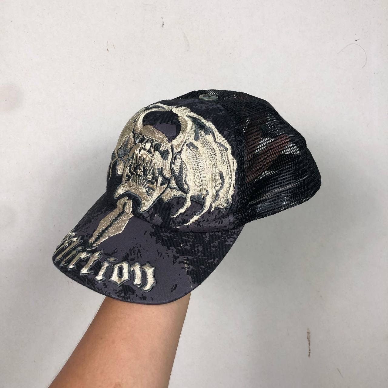Affliction Affliction Hip Hop Skull Wing Sematary Trucker Hat Snapback Size ONE SIZE - 3 Thumbnail