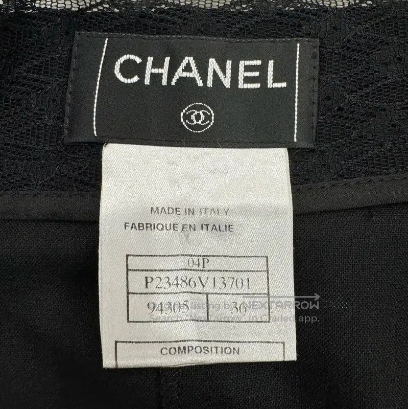 Chanel Chanel Black Wool Skirt with Lace Hem . Size 23" - 4 Thumbnail