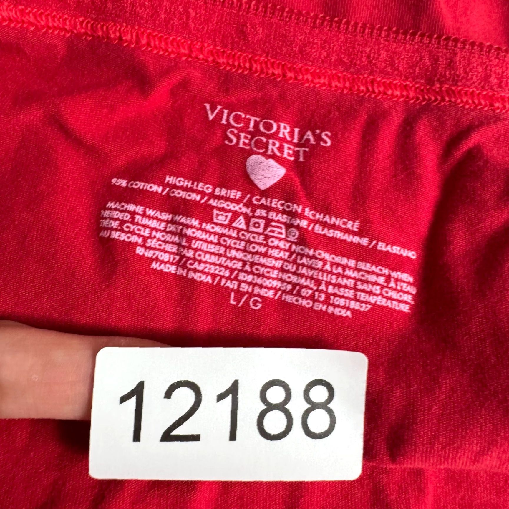 Victoria's Secret Victoria's Secret Panty L Womens Red Cotton Underwear Sexy L Red Cotton Size 36" / US 14 / IT 50 - 8 Thumbnail