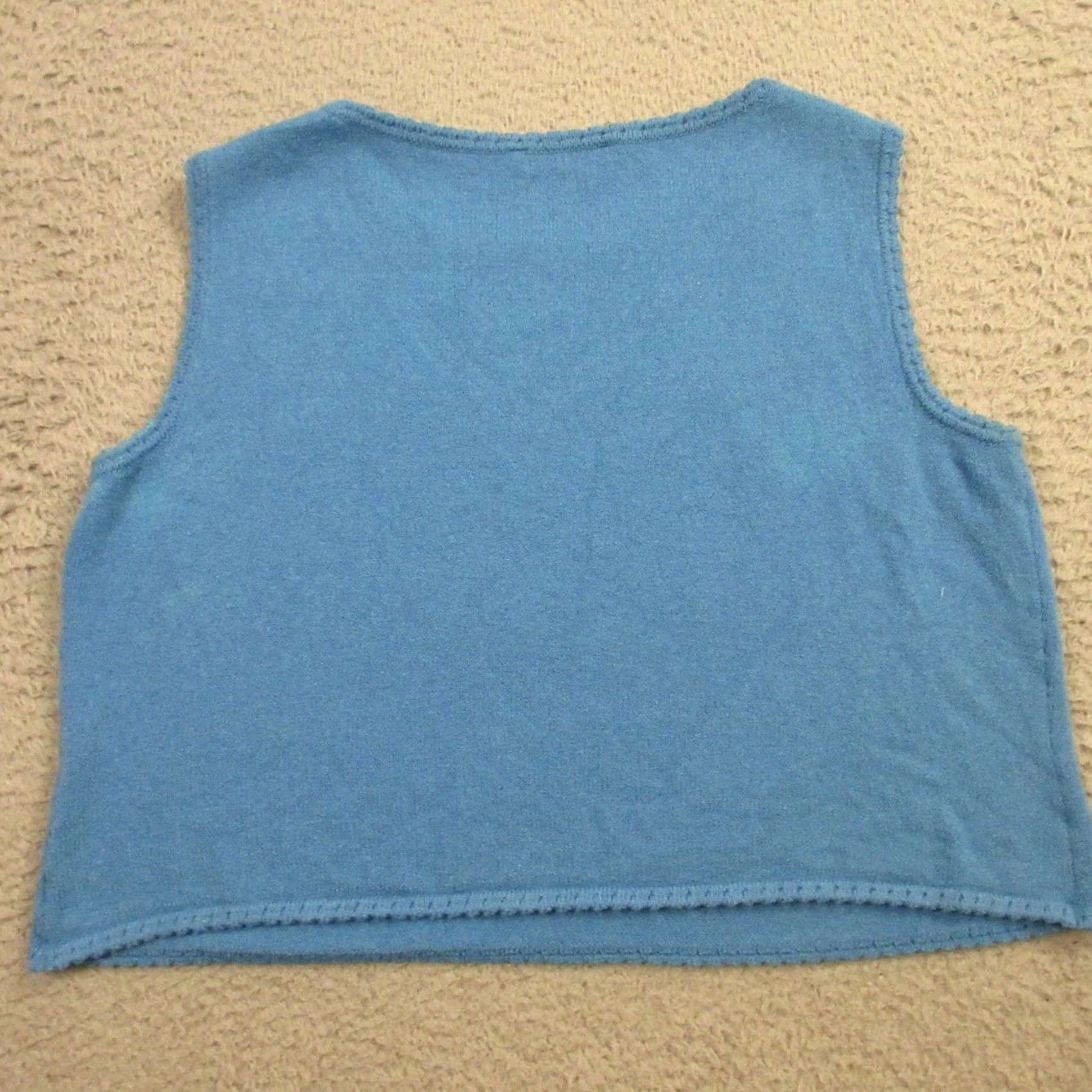 St. John VINTAGE St. John Tank Top Womens Santana Knit Round Neck Wool Blue M 90s USA Style Basic Womens Size M / US 6-8 / IT 42-44 - 7 Thumbnail