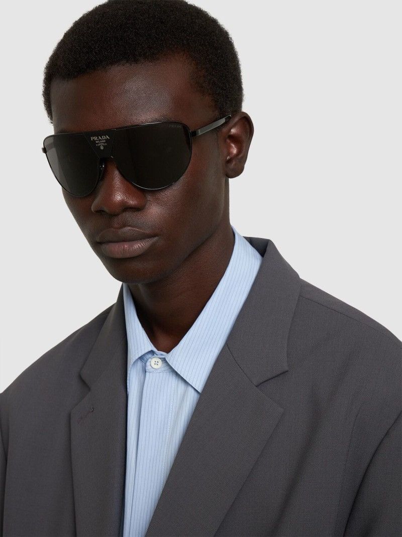 Prada *NEW* PRADA 2025 Wrap Mask Logo Sunglasses runway Size ONE SIZE - 3 Thumbnail
