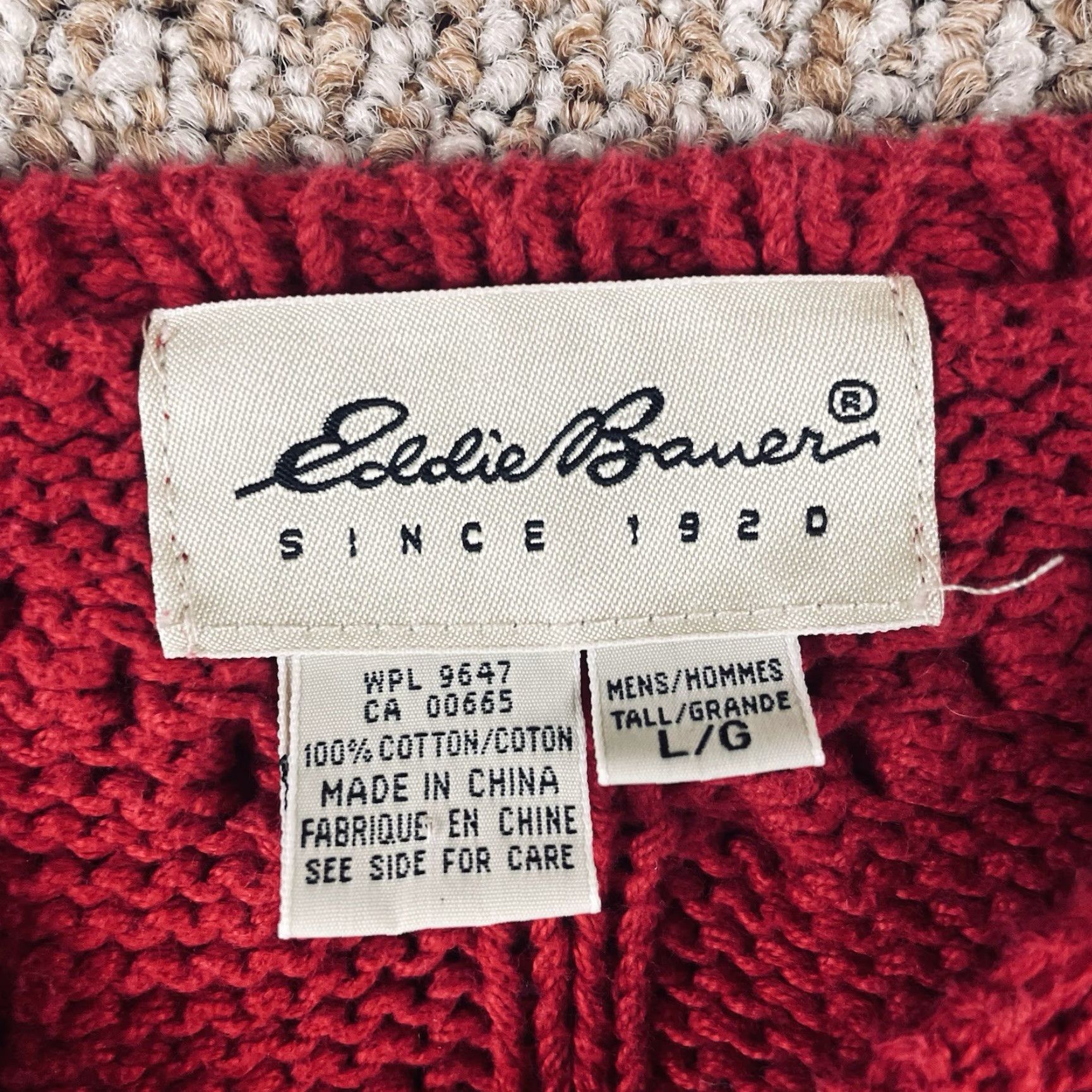 Eddie Bauer VINTAGE Eddie Bauer Sweater Men’s L Red Fisherman Cable Knit Chunky Knit R3 Shirt Pullover 90s Mens Size US L / EU 52-54 / 3 - 7 Thumbnail