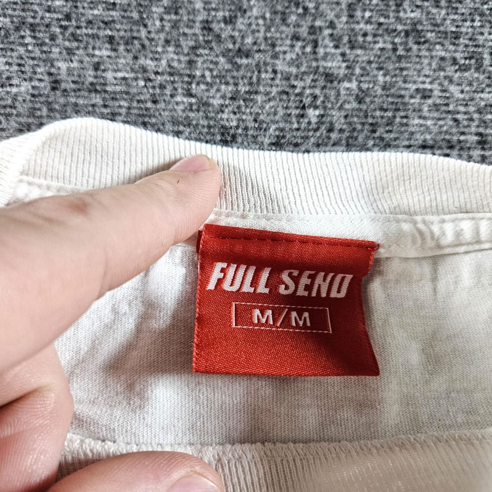 Vintage Full Send Shirt Mens M White Long Sleeve Graphic Tee Steve Will Do It Crew Neck Jersey Size US M / EU 48-50 / 2 - 4 Thumbnail