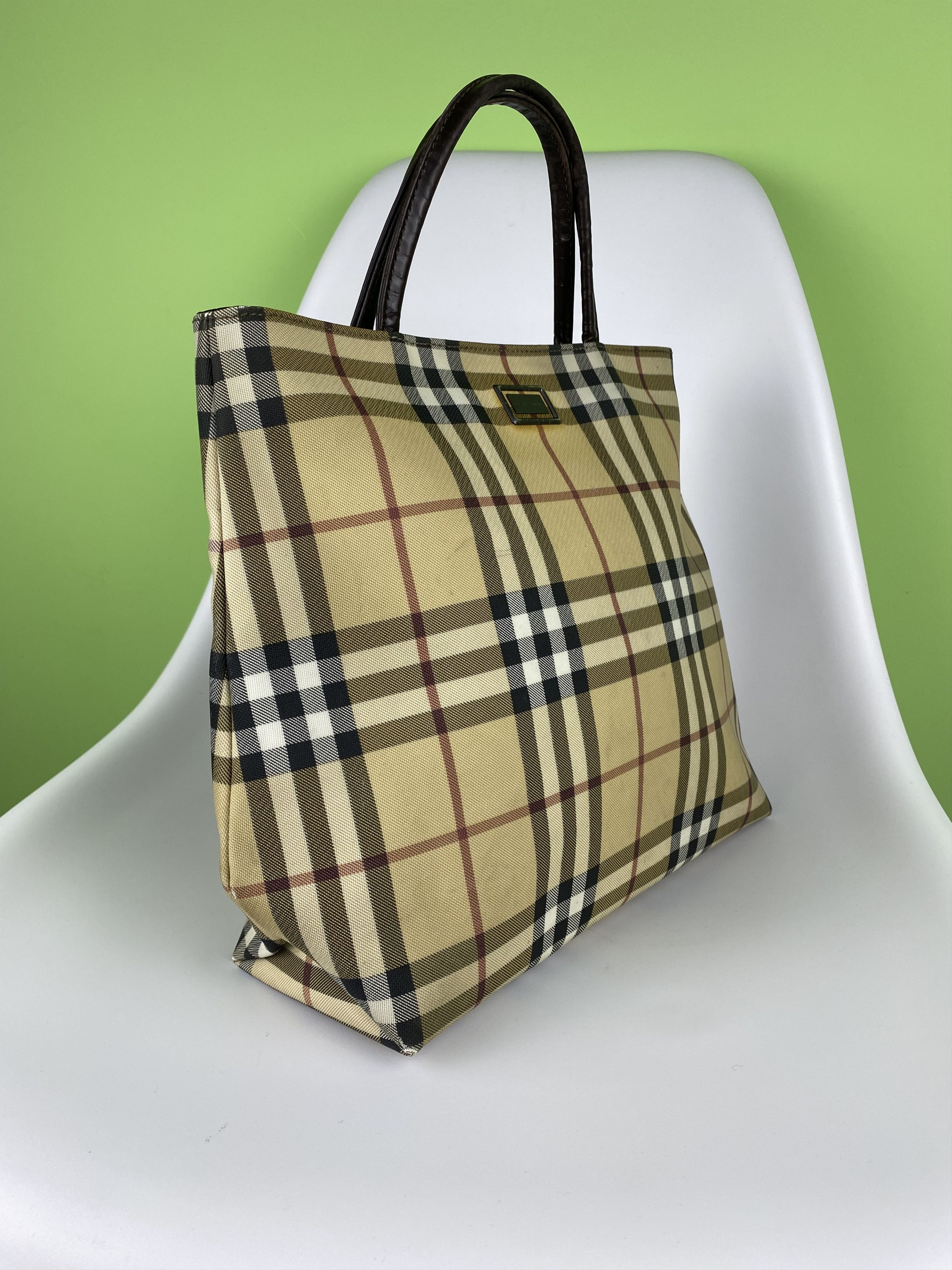 Burberry Burberry London Beige Nova Check Coated Canvas Tote Bag Size ONE SIZE - 7 Thumbnail
