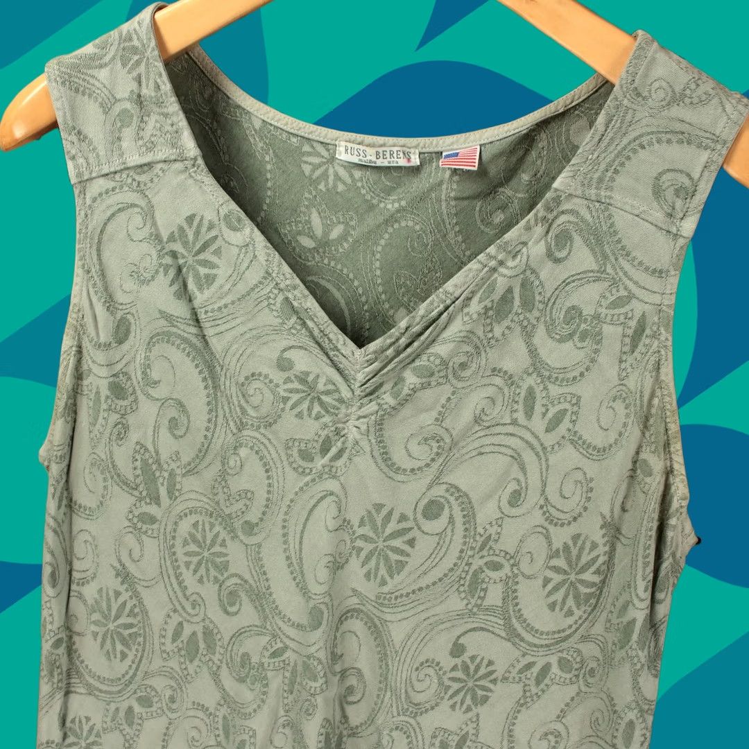 Vintage RUSS BERENS Malibu Paisley Print Sleeveless Tank Blouse Top XL vtg 90s USA Made Size XL / US 12-14 / IT 48-50 - 1 Thumbnail