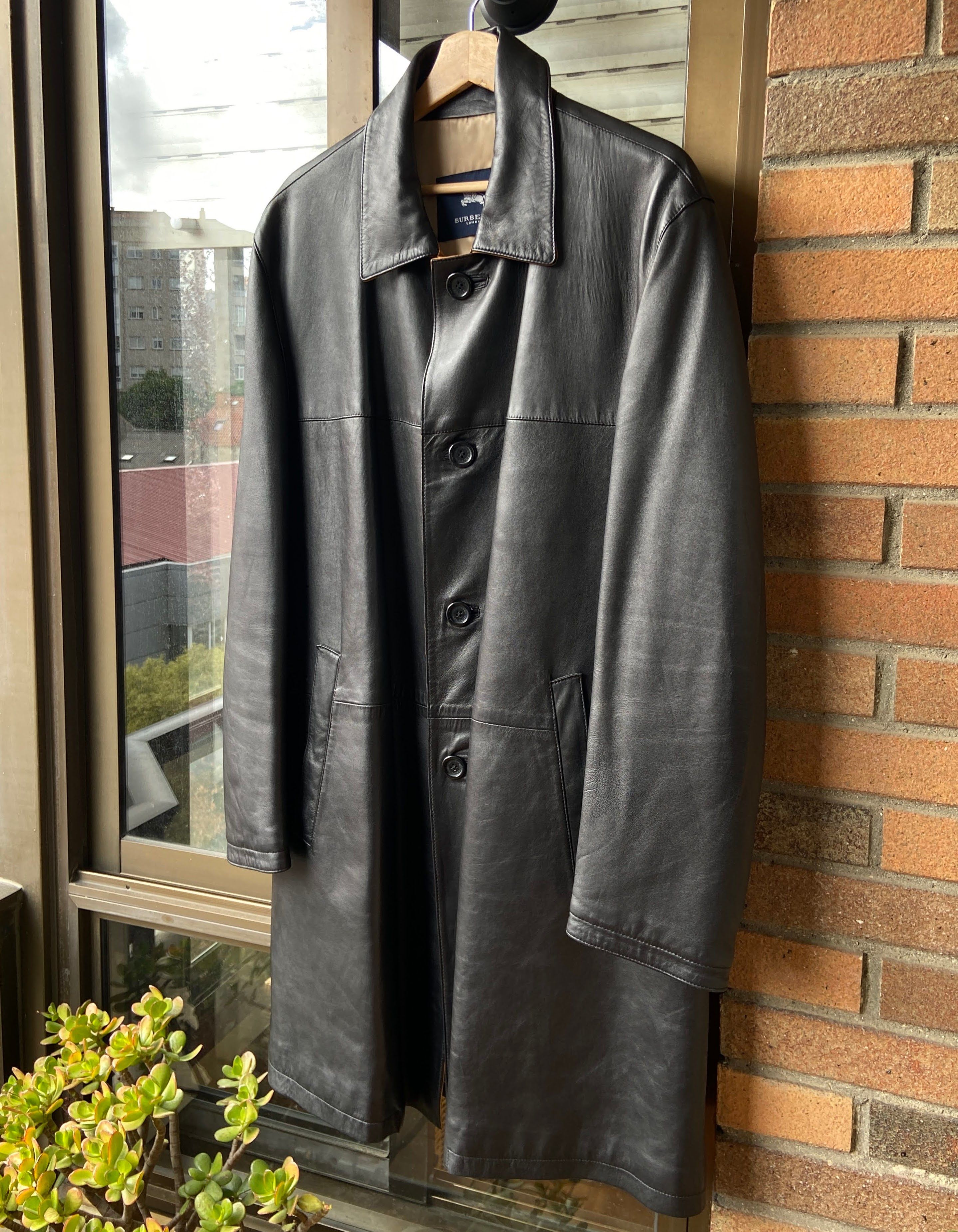 Burberry Burberry London - Lambskin Leather Trench Coat Size US L / EU 52-54 / 3 - 1 Thumbnail