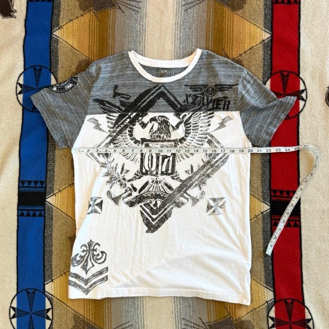 Affliction VINTAGE Xzavier T-Shirt Mens L Gray Graphic Print Y2K Grunge Cyber Gothic 2000s Vintage Shirt Size US L / EU 52-54 / 3 - 7 Thumbnail