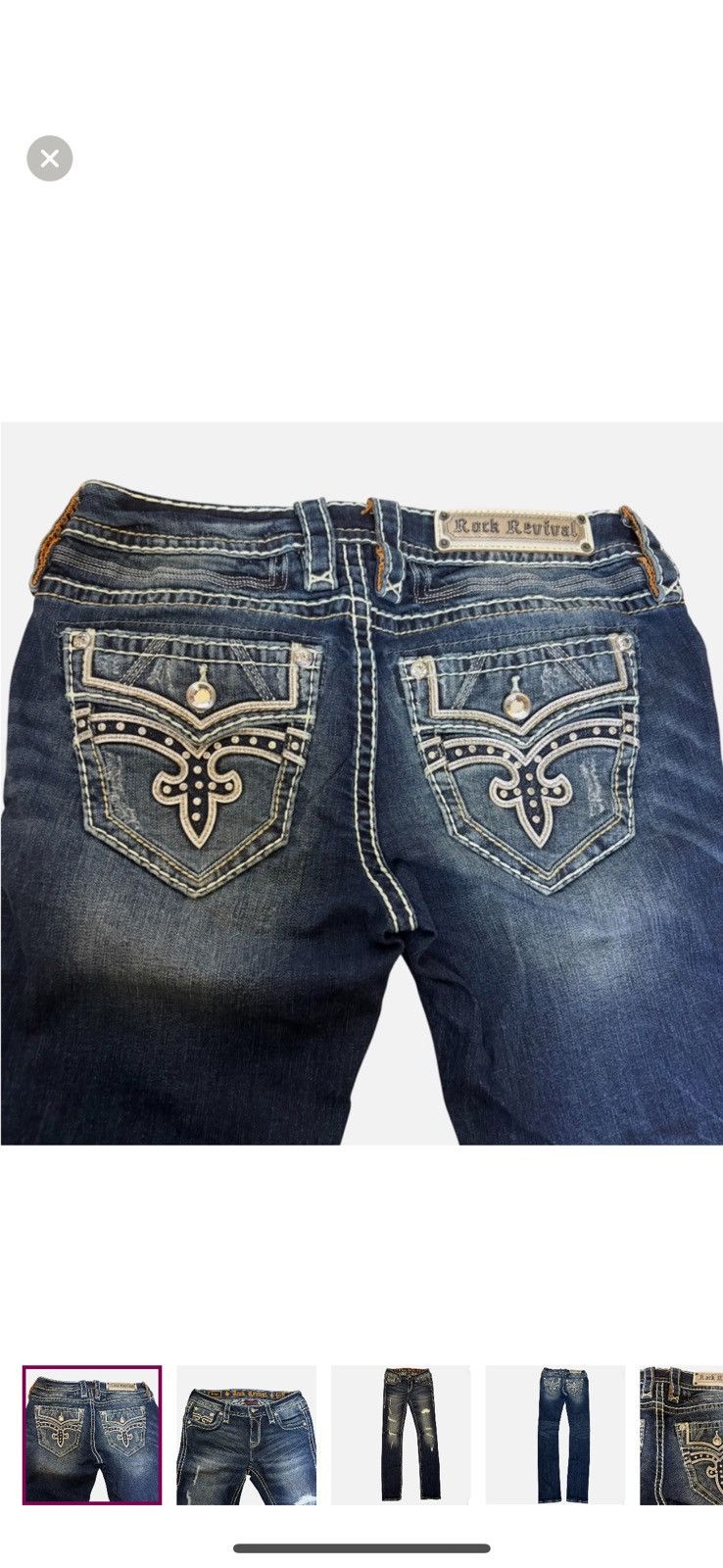Rock Revival Rock Revival Priya Women's 27 Embellished Stretch Jeans Size 27" / US 4 / IT 40 - 2 Thumbnail