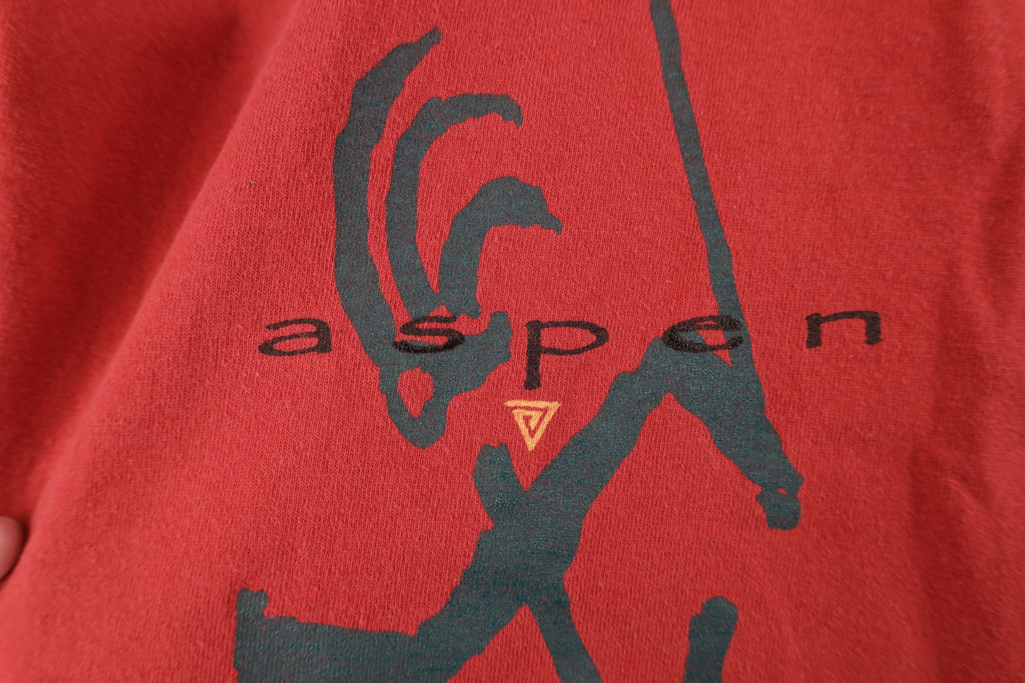 Vintage Vintage 90s Streetwear Kokopelli Aspen Skiing T-Shirt Red Size US L / EU 52-54 / 3 - 5 Thumbnail