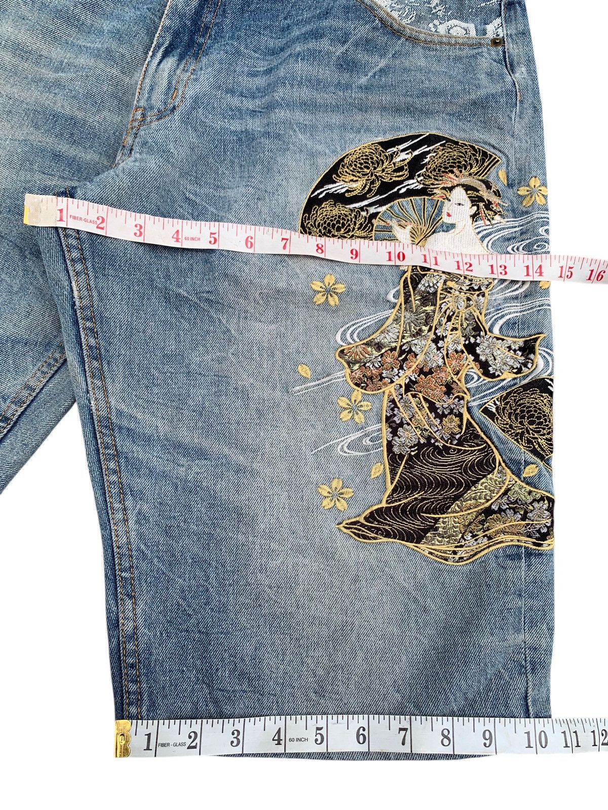 Kapital FUGUTAITEN GEISHA EMBROIDERY LIKE KARAKURI JORTS STYLE DENIM Size US 38 / EU 54 - 18 Thumbnail