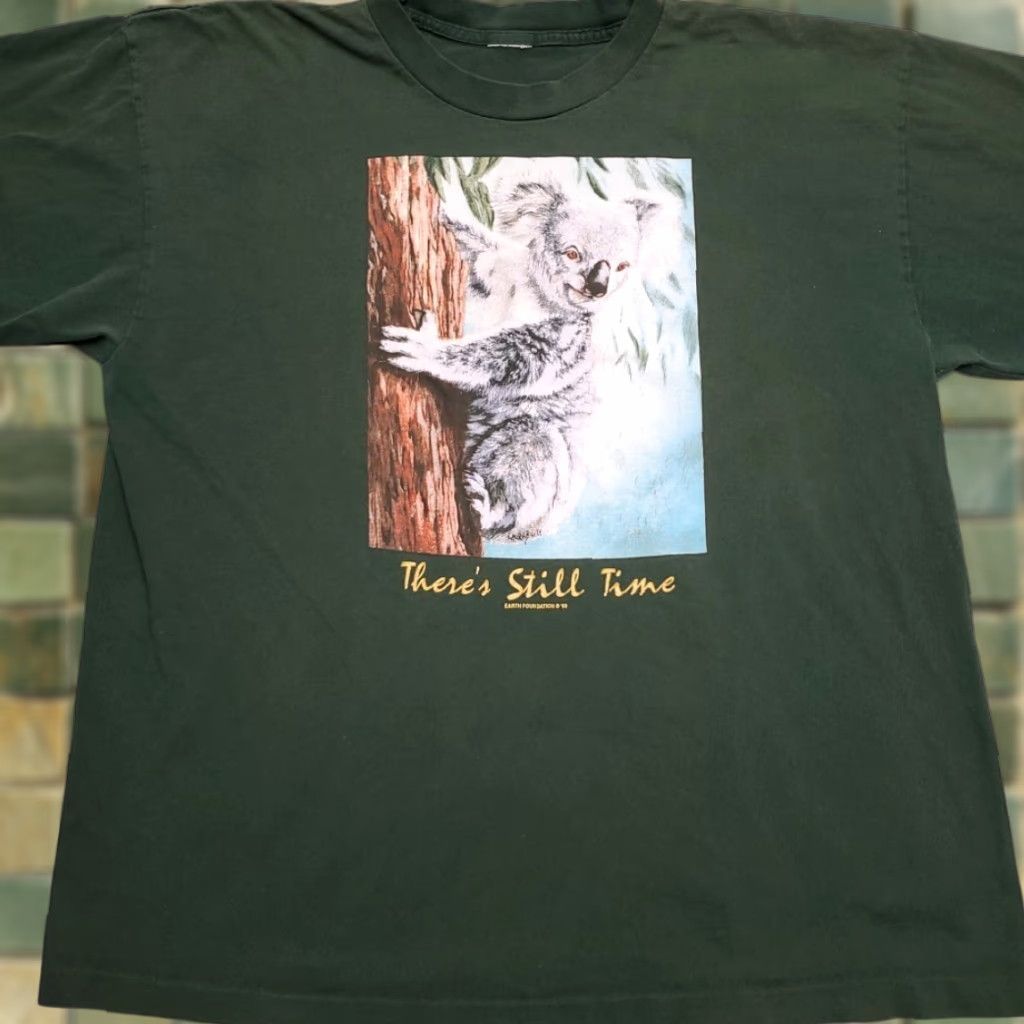 Vintage VINTAGE Koala Shirt Mens 2XL Green Nature Earth Foundation TEE Shirt Crew Neck Cotton Short Sleeve Solid Graphic Print Retro 90s Mens Size US XXL / EU 58 / 5 - 1 Thumbnail
