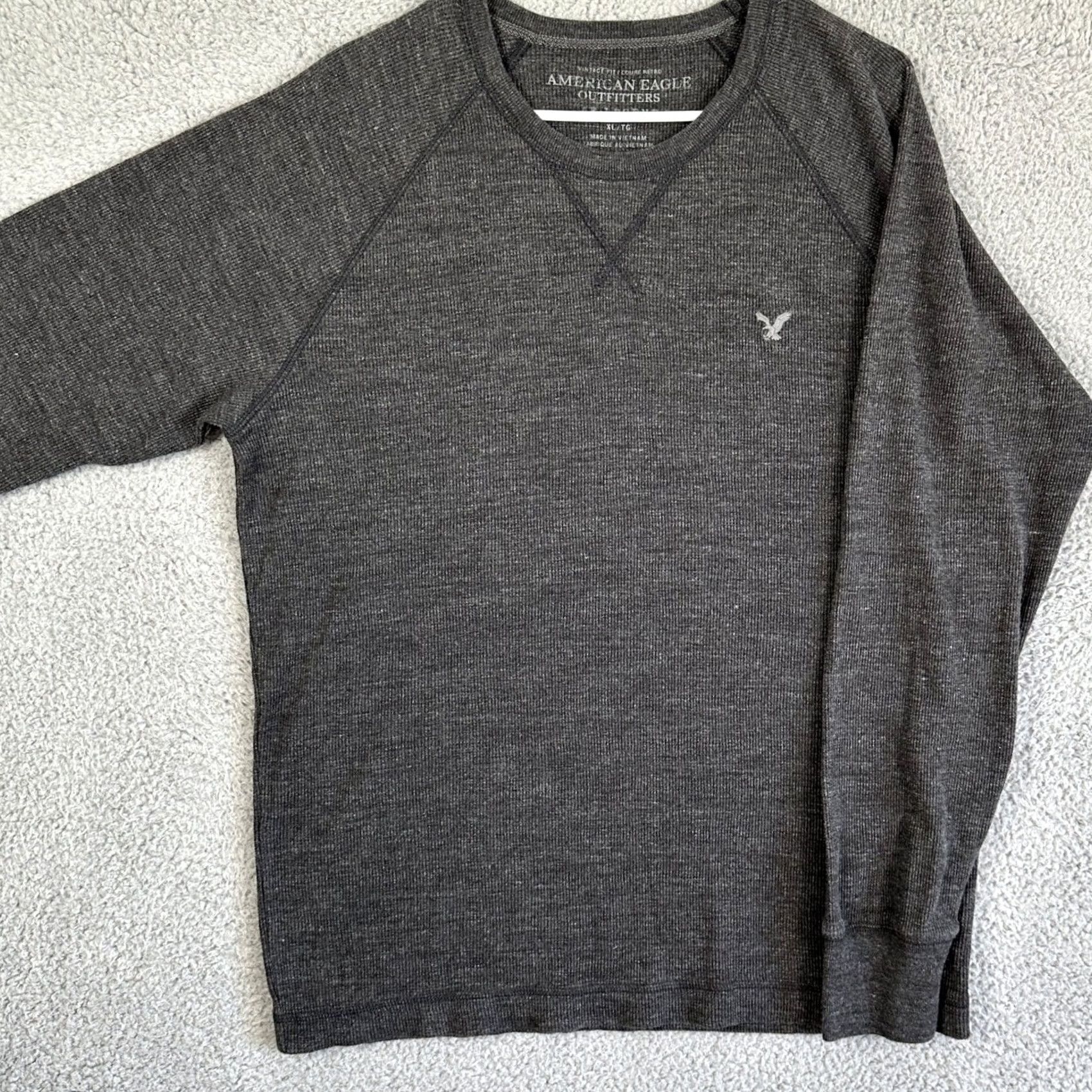 Vintage VINTAGE? No. American Eagle AE Legend Sweater Crew Neck Men XL Dark Gray Thermal Waffle Knit Size US XL / EU 56 / 4 - 2 Thumbnail