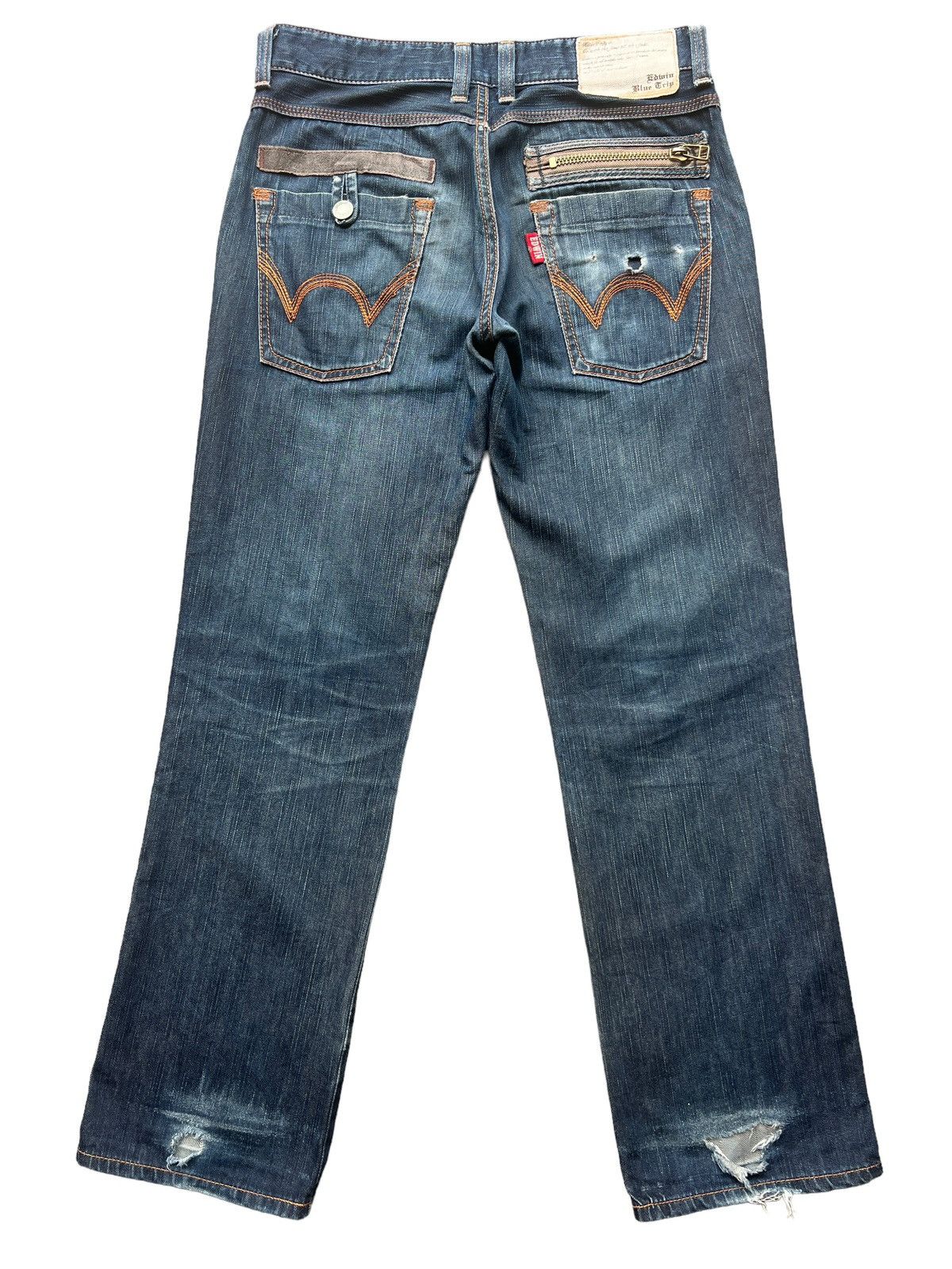 Vintage Edwin Distressed Rusty Straight Denim Jeans 33x33
