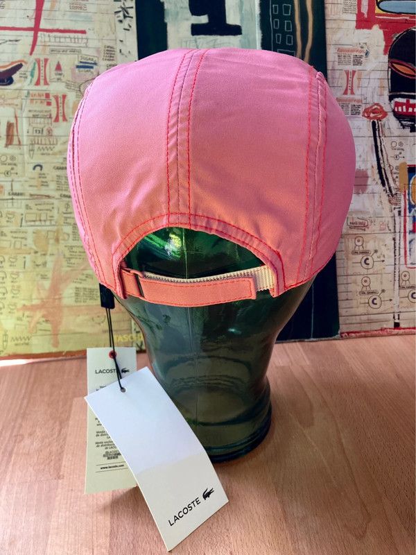 Lacoste cap hat casquette pink medium Velcro new panel Size ONE SIZE - 5 Thumbnail