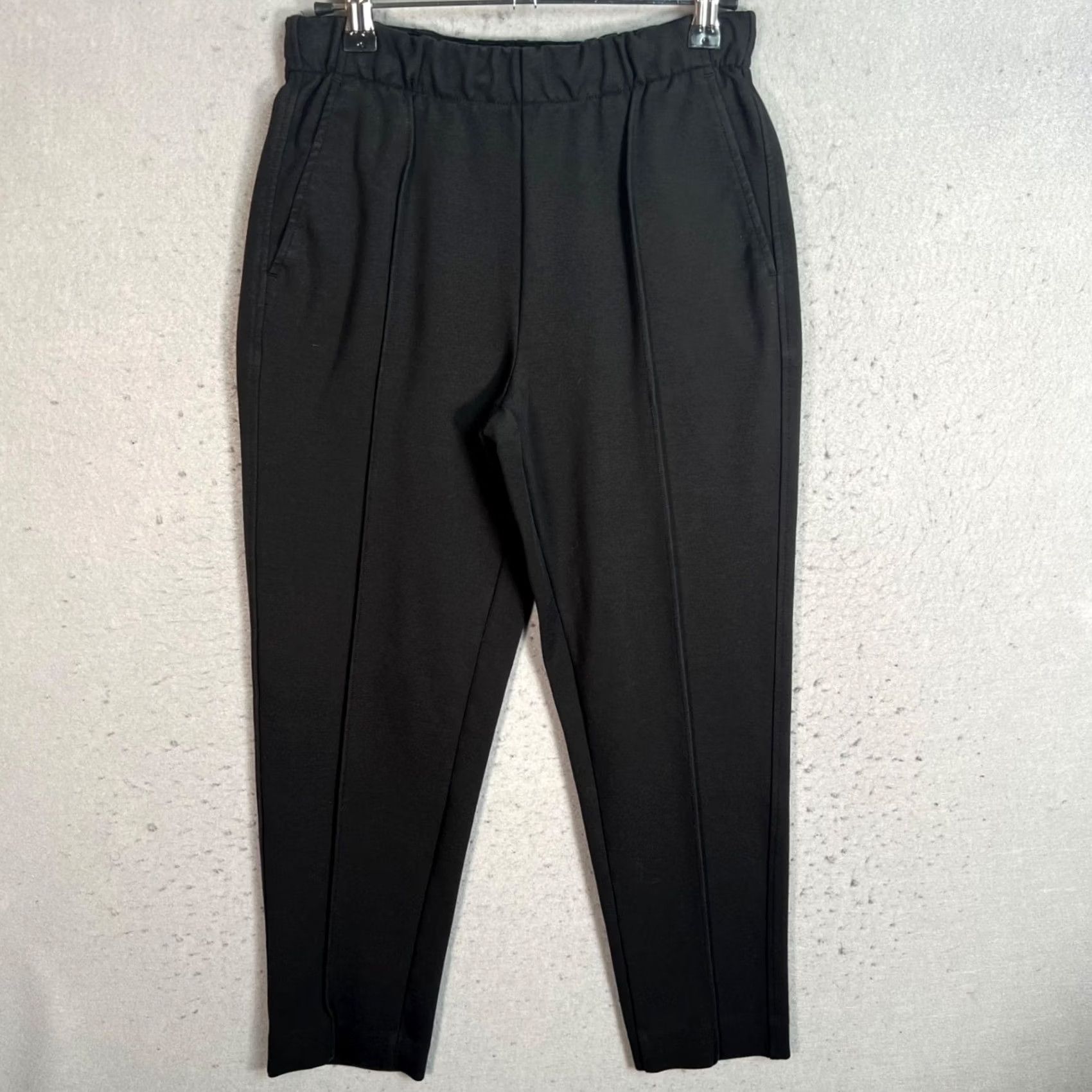 Everlane Everlane Womens High-Rise Black Trousers XS Cotton Blend Flat Front Ankle Tapered 25 in Inseam Womens XS Black Pants Size 26" / US 2 / IT 38 - 2 Thumbnail