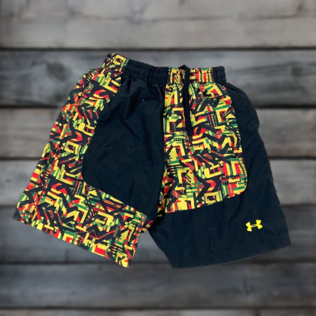 Under Armour Under Armour Black Colorful Athletic Shorts Adult Medium Loose Fit Drawstring Size US 31 - 1 Thumbnail