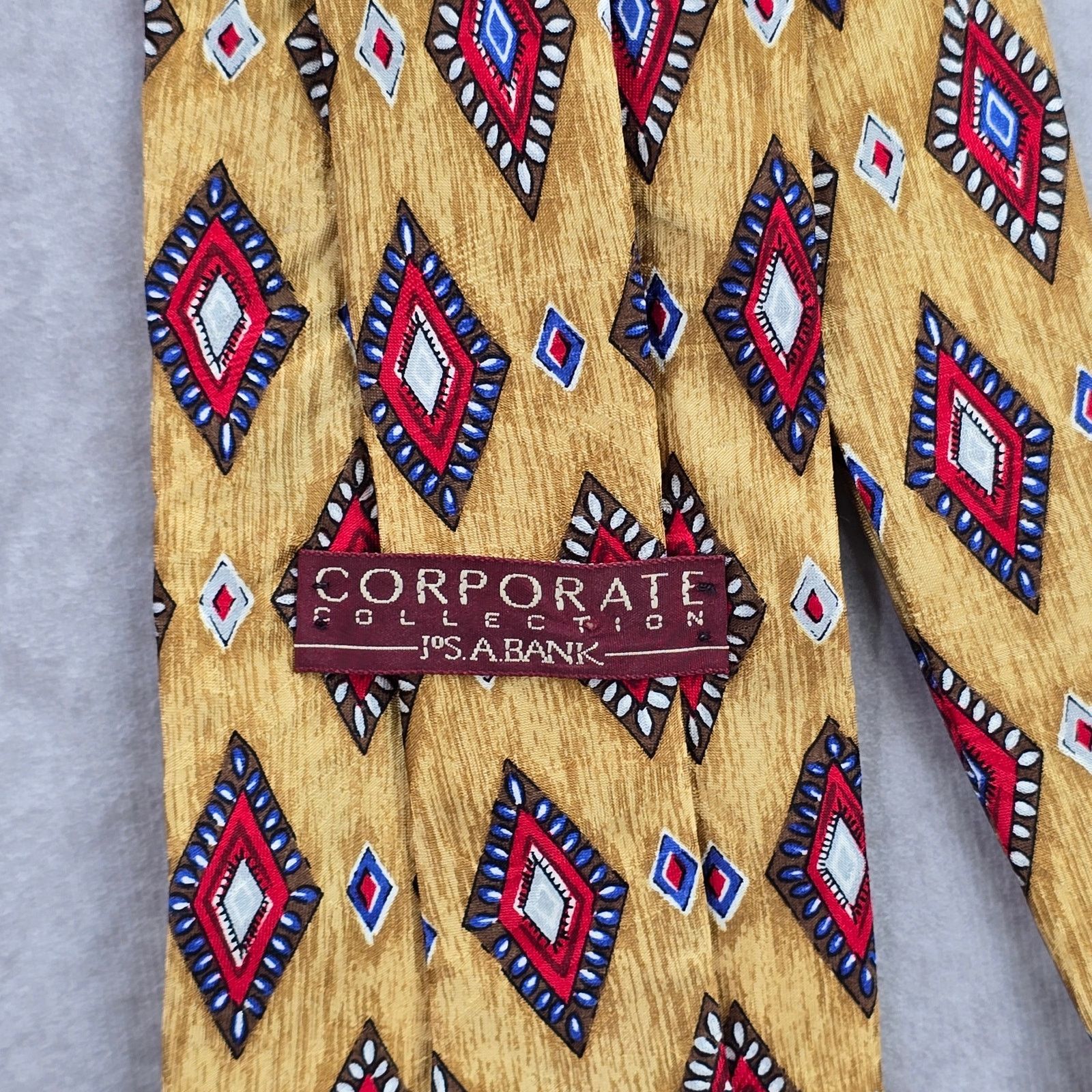 Jos. A. Bank Jos. A. Bank Corporate Collection Yellow Silk Neck Tie Size 28 - 4 Thumbnail