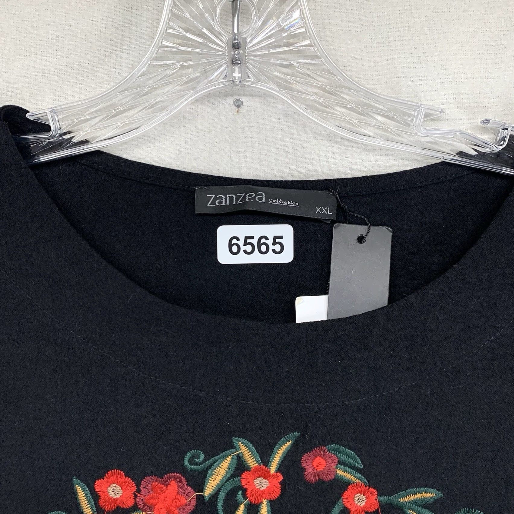 Vintage Vintage Zanzea Women's Tunic Top Short Sleeve Black Floral Embroidered Butterfly Bohemian 2XL Size XXL / US 16-18 / IT 52-54 - 4 Thumbnail