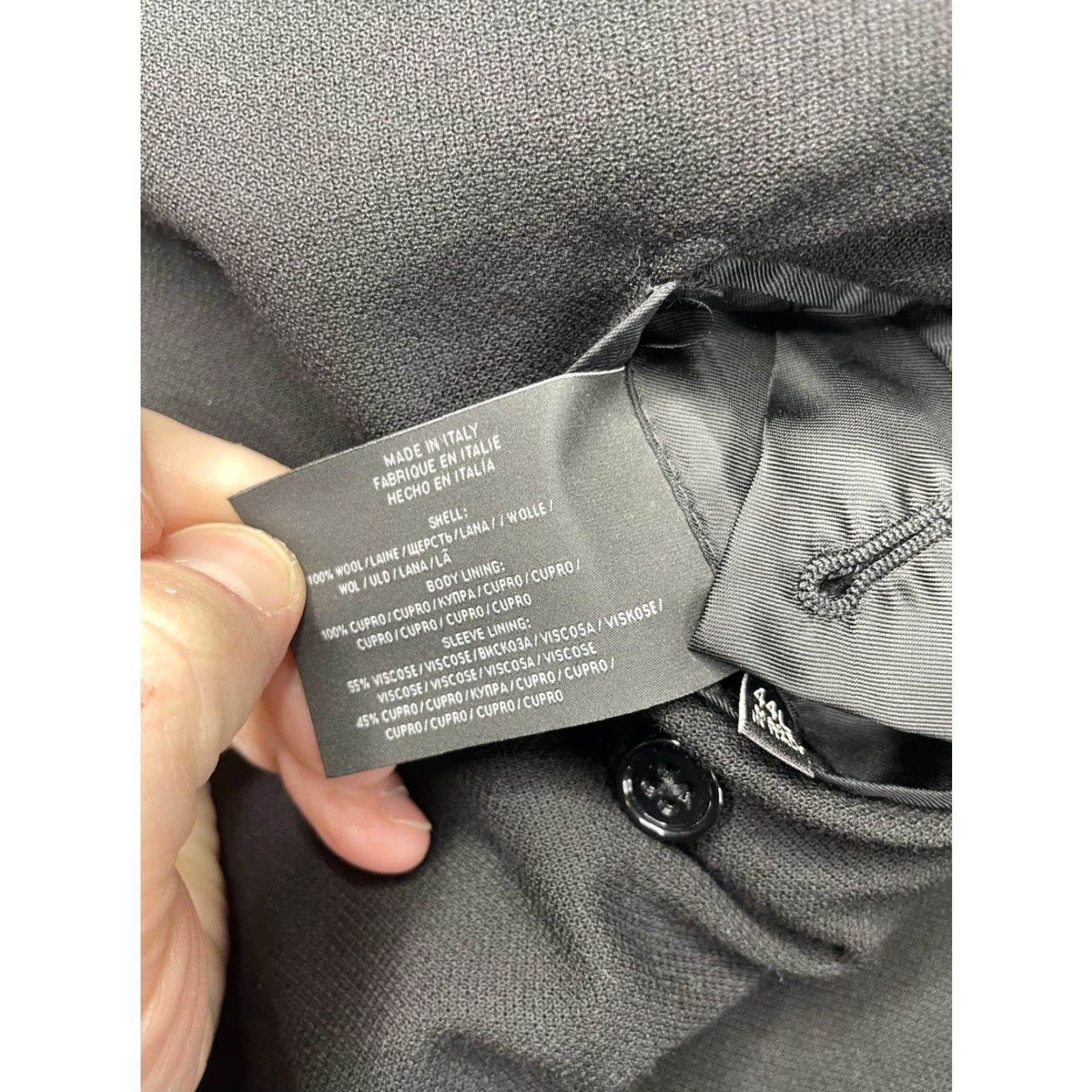 Ralph Lauren VINTAGE Ralph Lauren Black Label Blazer Jacket Mens Notch Lapel Wool 44L Italy Black 2-Button Single-Breasted Solid Long Classic Regular Mens Size 44R - 6 Thumbnail