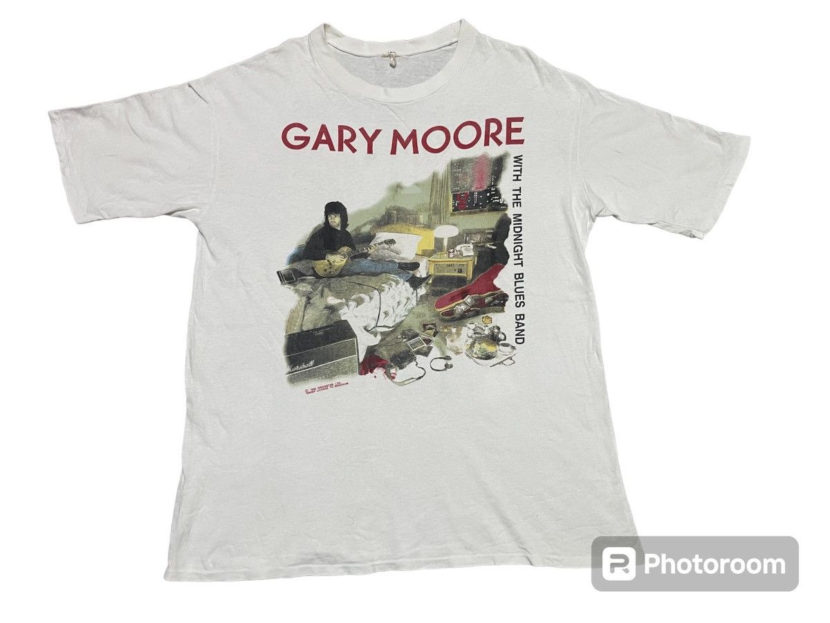 Band Tees 1990 GARY MOORE WITH THE MIDNIGHT BLUES BAND T SHIRT Size US L / EU 52-54 / 3 - 1 Thumbnail