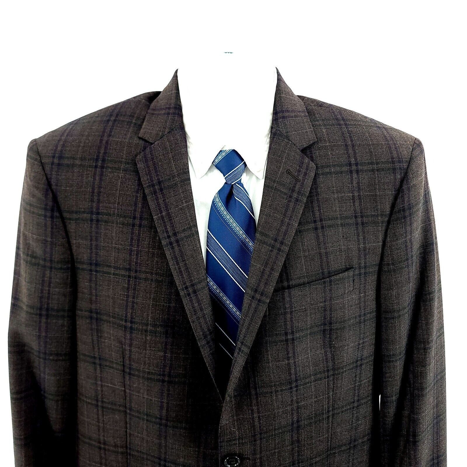 Ralph Lauren Ralph Lauren Wool Brown Sharkskin Purple Green Windowpane Sp Size 42L - 1 Thumbnail