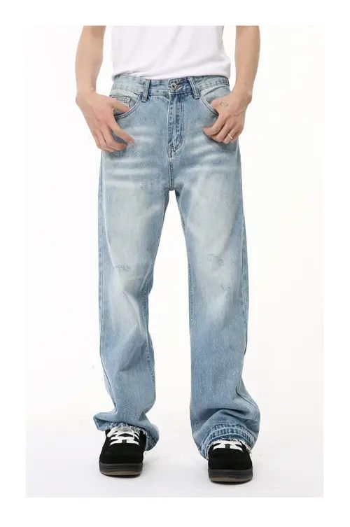Other Light blue simple washed flared denim trousers casual Size US 32 / EU 48 - 1 Thumbnail