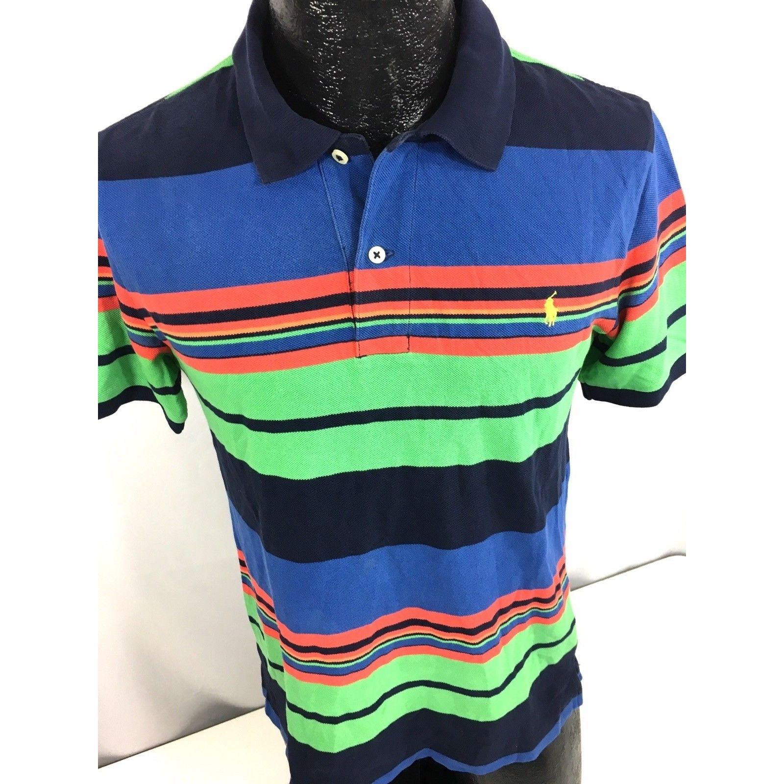 Polo Ralph Lauren 90's Multi-Color Bold BRIGHT Stripe POLO Logo PREPPY Shirt S Size US S / EU 44-46 / 1 - 2 Thumbnail