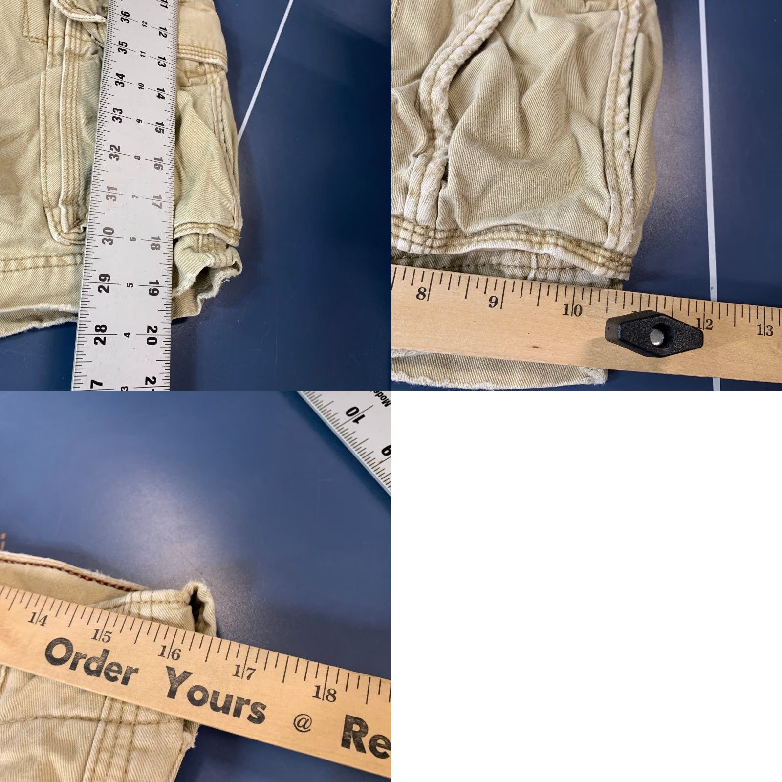 American Eagle Outfitters American Eagle Cargo Shorts Mens 30x10.5 Khaki Military Utility Baggy Size US 30 / EU 46 - 9 Thumbnail