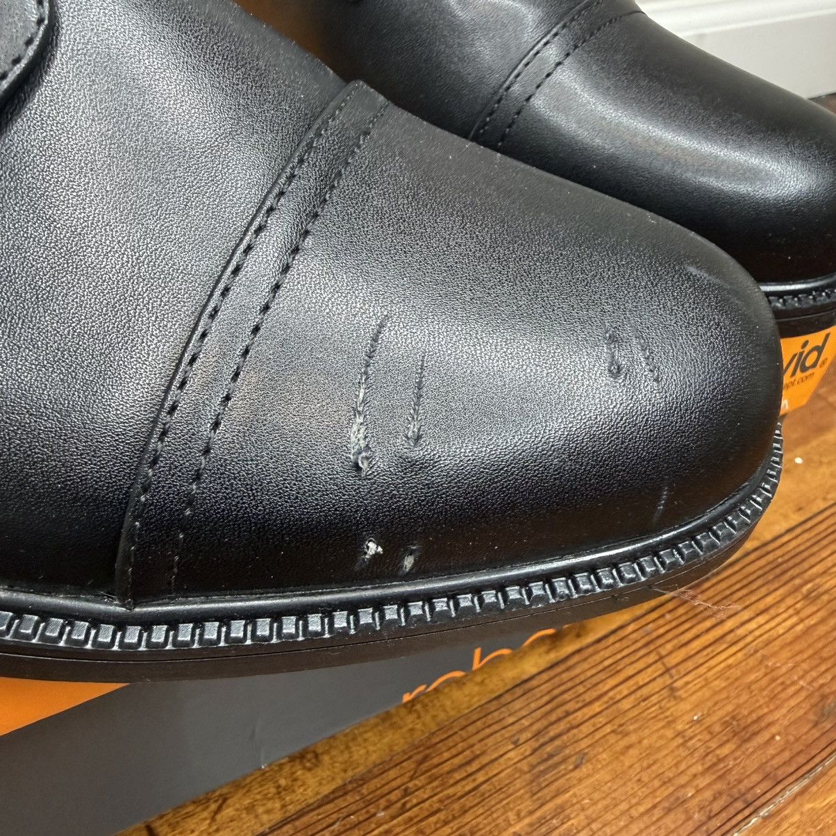 Other Robert David Men's Black Cap-Toe Derby Oxfords Size US 10.5 / IT 40.5 - 3 Thumbnail