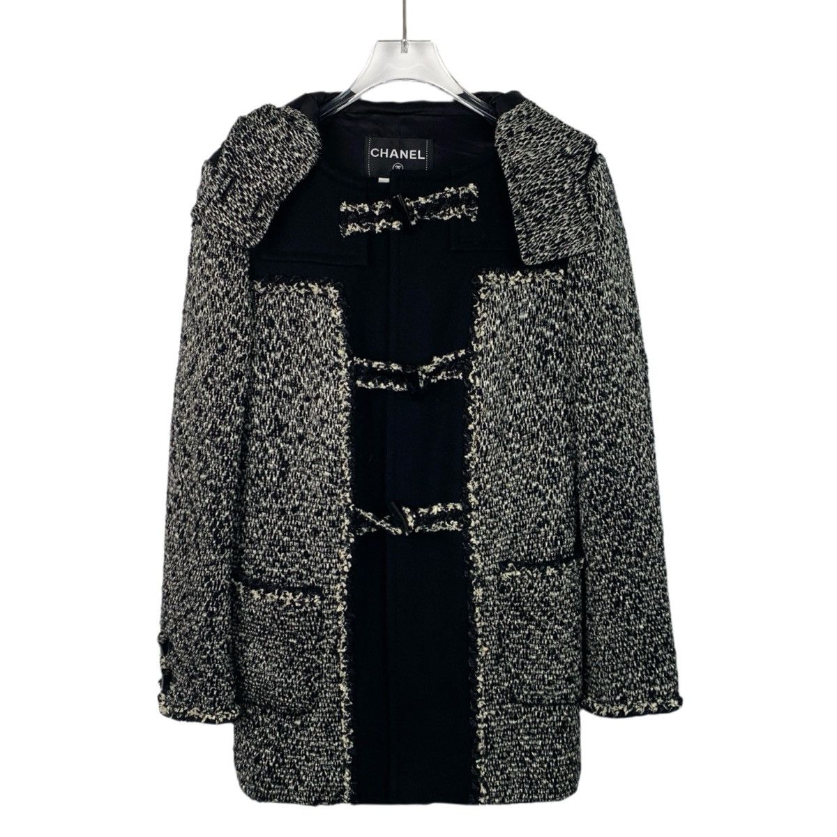 Chanel Chanel Black Wool Hooded Cowl Coat Jacket Size XS / US 0-2 / IT 36-38 - 1 Thumbnail