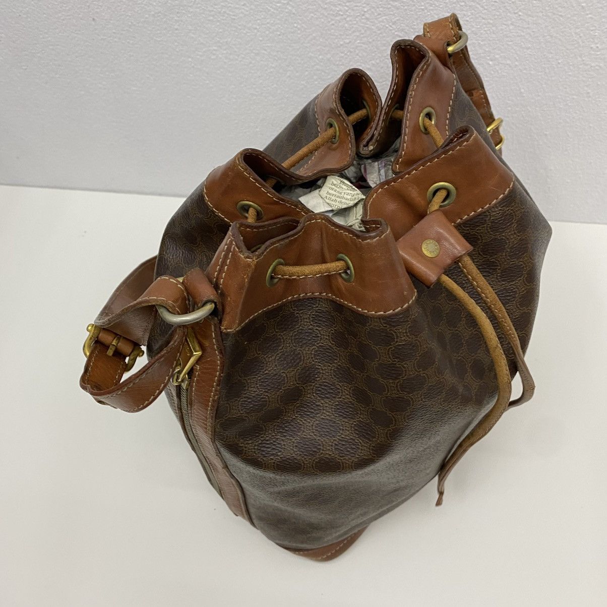 Celine ‼️LASTDROP‼️ CELINE MACADAM BUCKET DRAWSTRING SHOULDER BAG Size ONE SIZE - 9 Thumbnail
