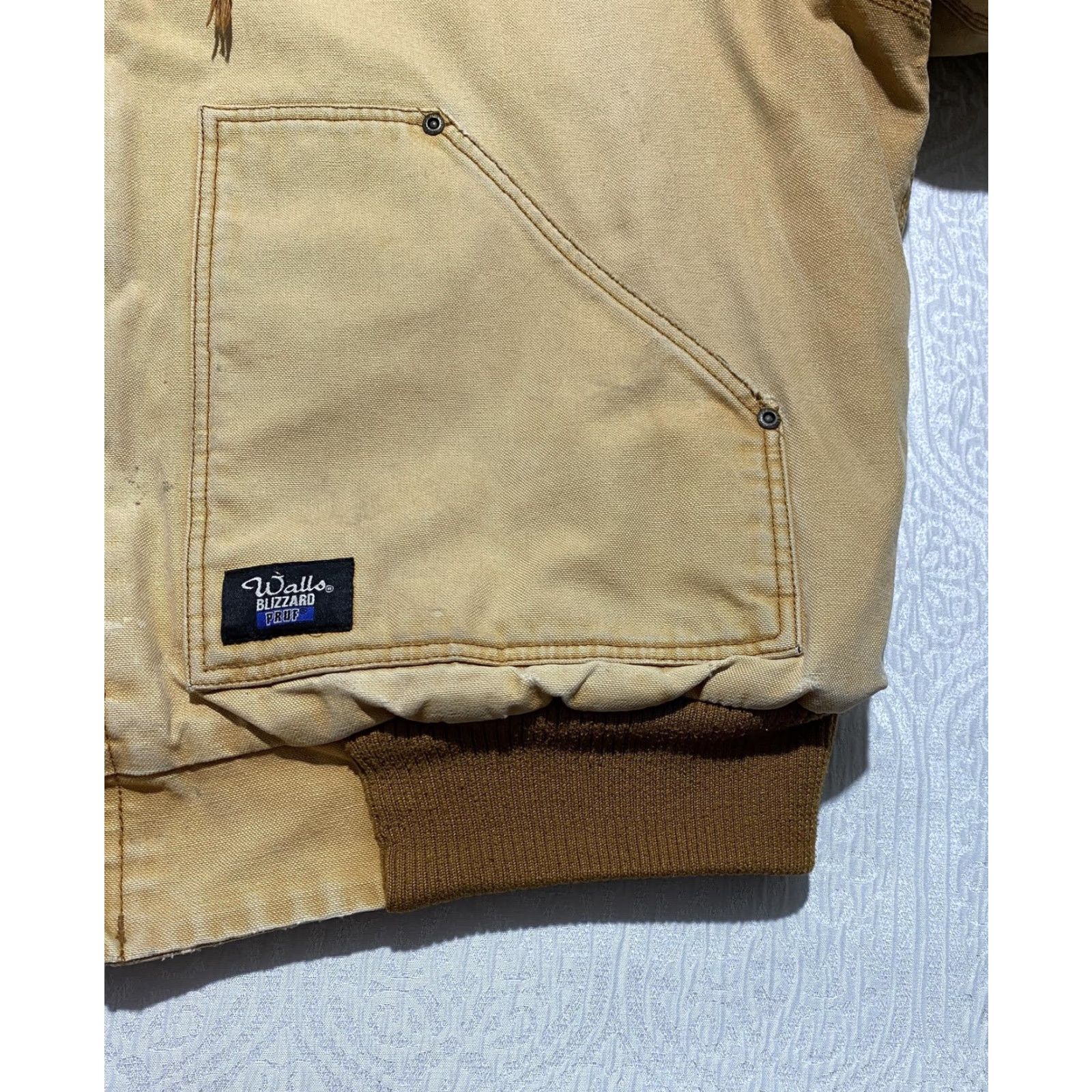 Walls Walls Jacket Mens 2XL Tan Blizzard Pruf Hooded Duck Canvas Insulated Workwear Size US XXL / EU 58 / 5 - 3 Thumbnail
