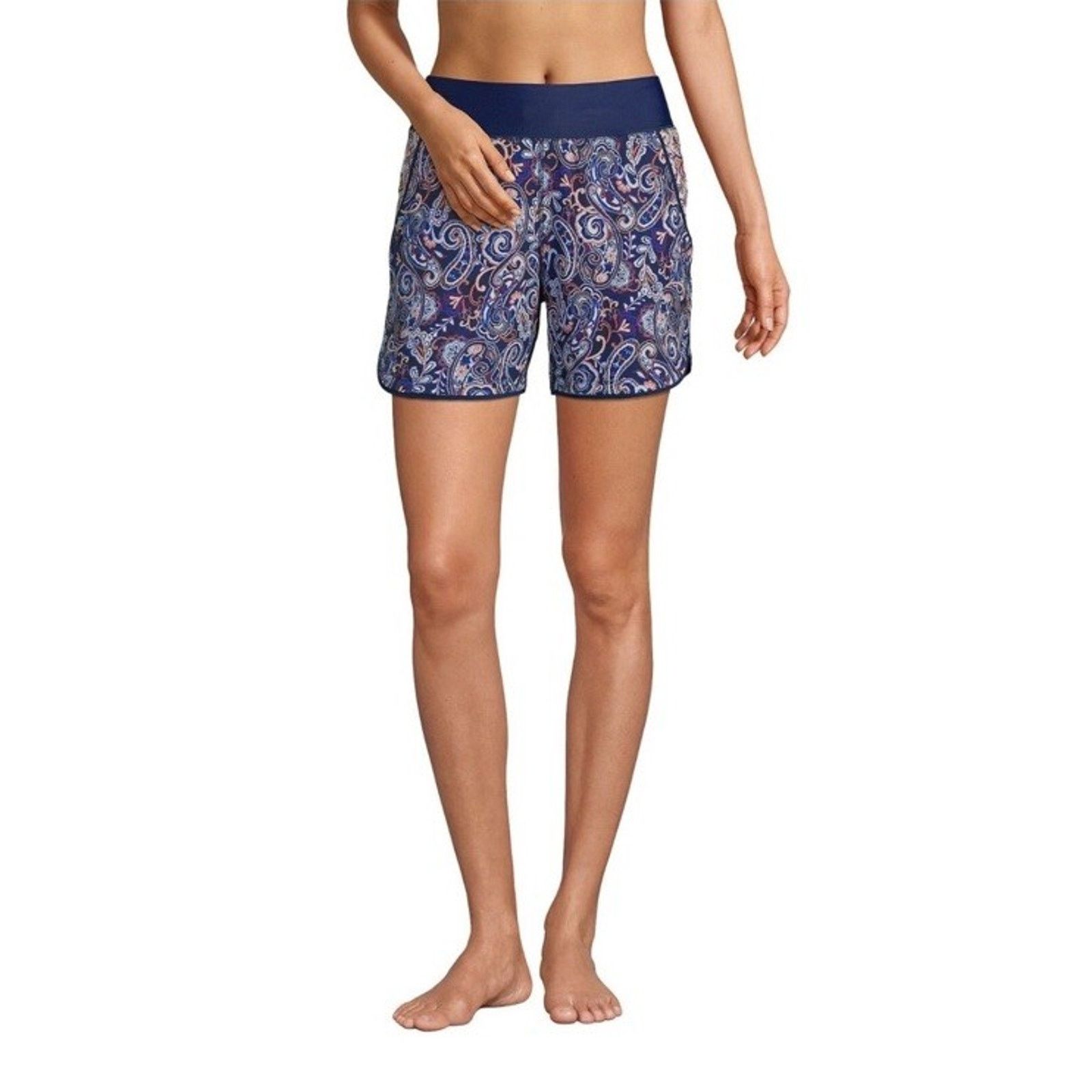 Lands' End Lands End Women’s 5” Board Shorts With Panty Paisley Blue Size XXL / US 16-18 / IT 52-54 - 1 Thumbnail