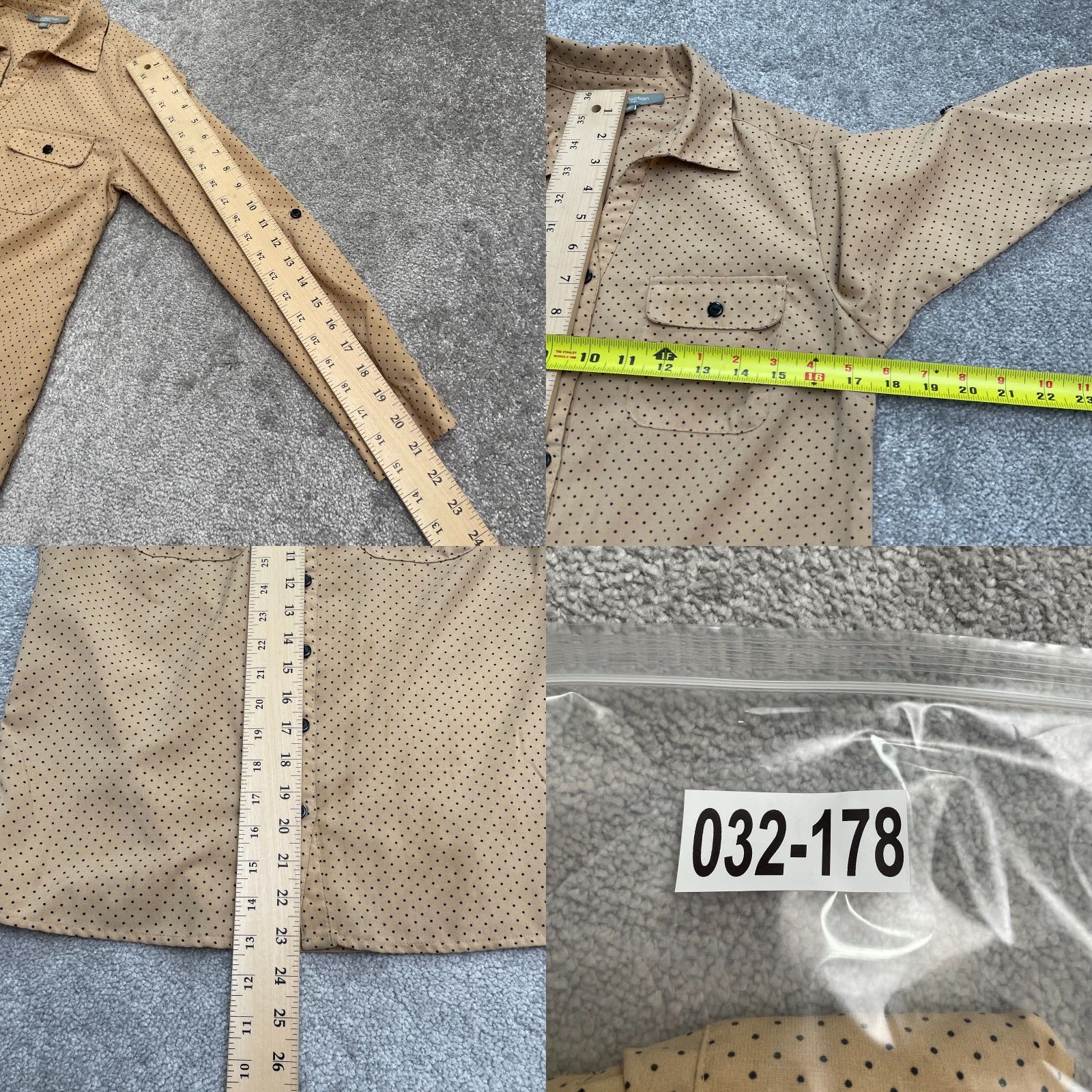 Vintage NY Collection Polka Dot Button Up Shirt Womens PS Brown Long Sleeve Casual Top Size S / US 4 / IT 40 - 8 Thumbnail