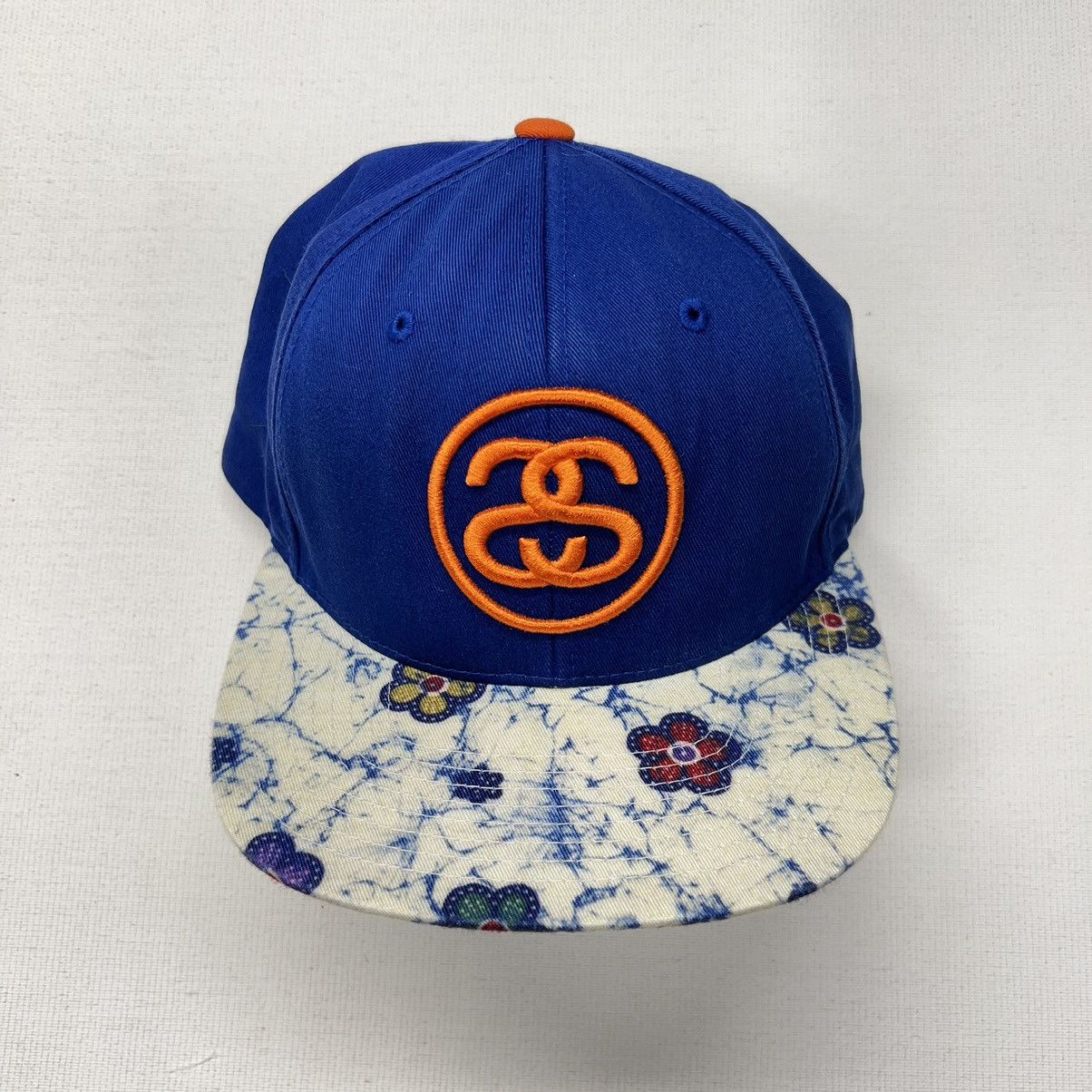 Stussy × Vintage VTG Stussy Hat Blue SnapBack Capz Logo Flower Bill Skate Y2K Size ONE SIZE - 2 Thumbnail