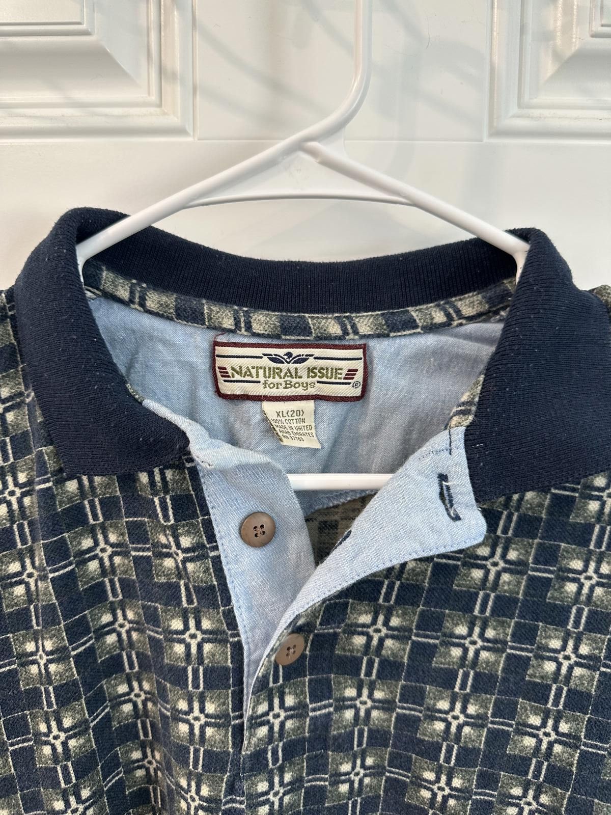 Natural Issue Natural Issue Polo Shirt Kids XL(20) Geometric Long Sleeve Size US XL / EU 56 / 4 - 3 Thumbnail