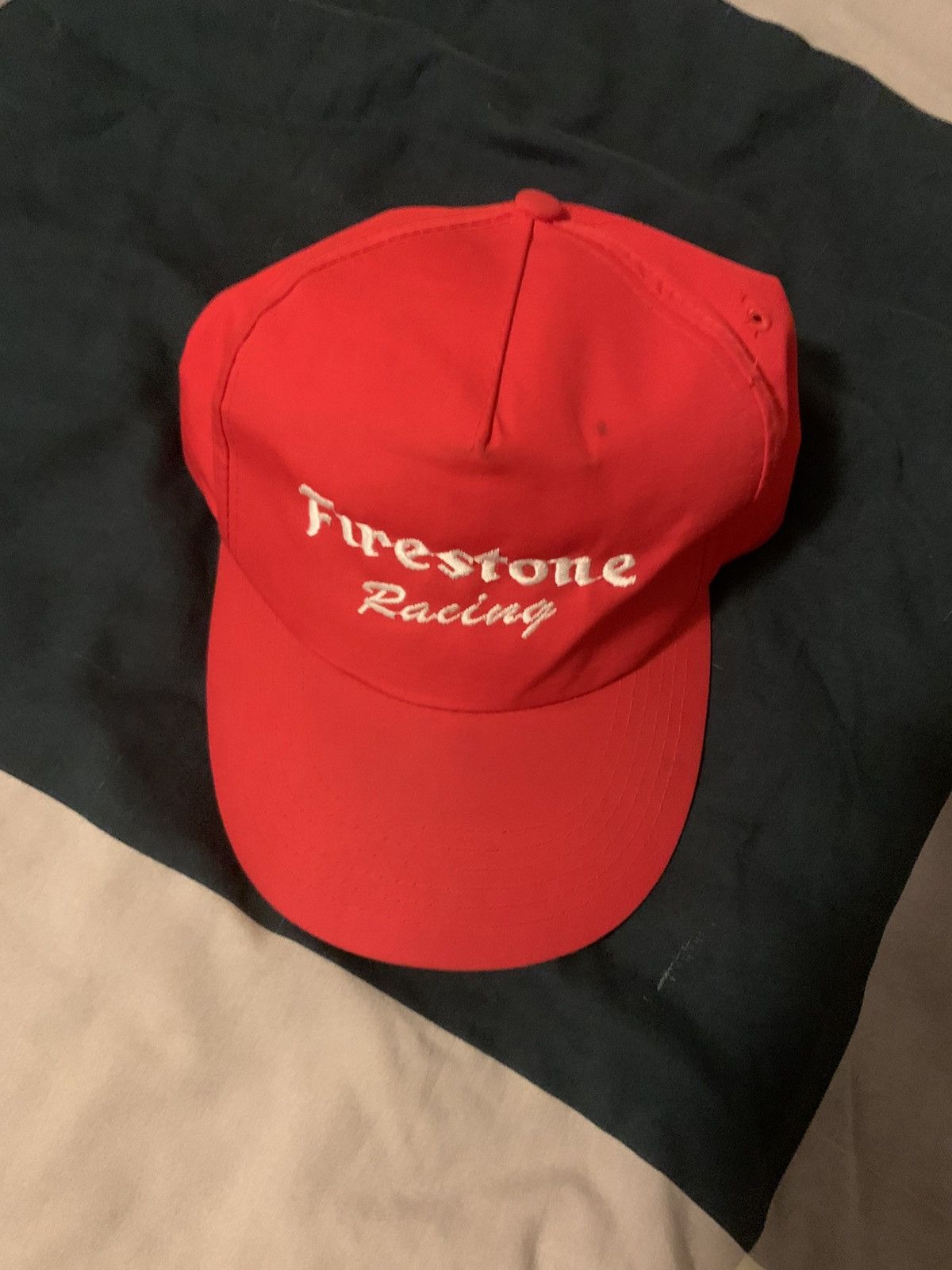 Racing race car firestone hat 90’s trucker racing