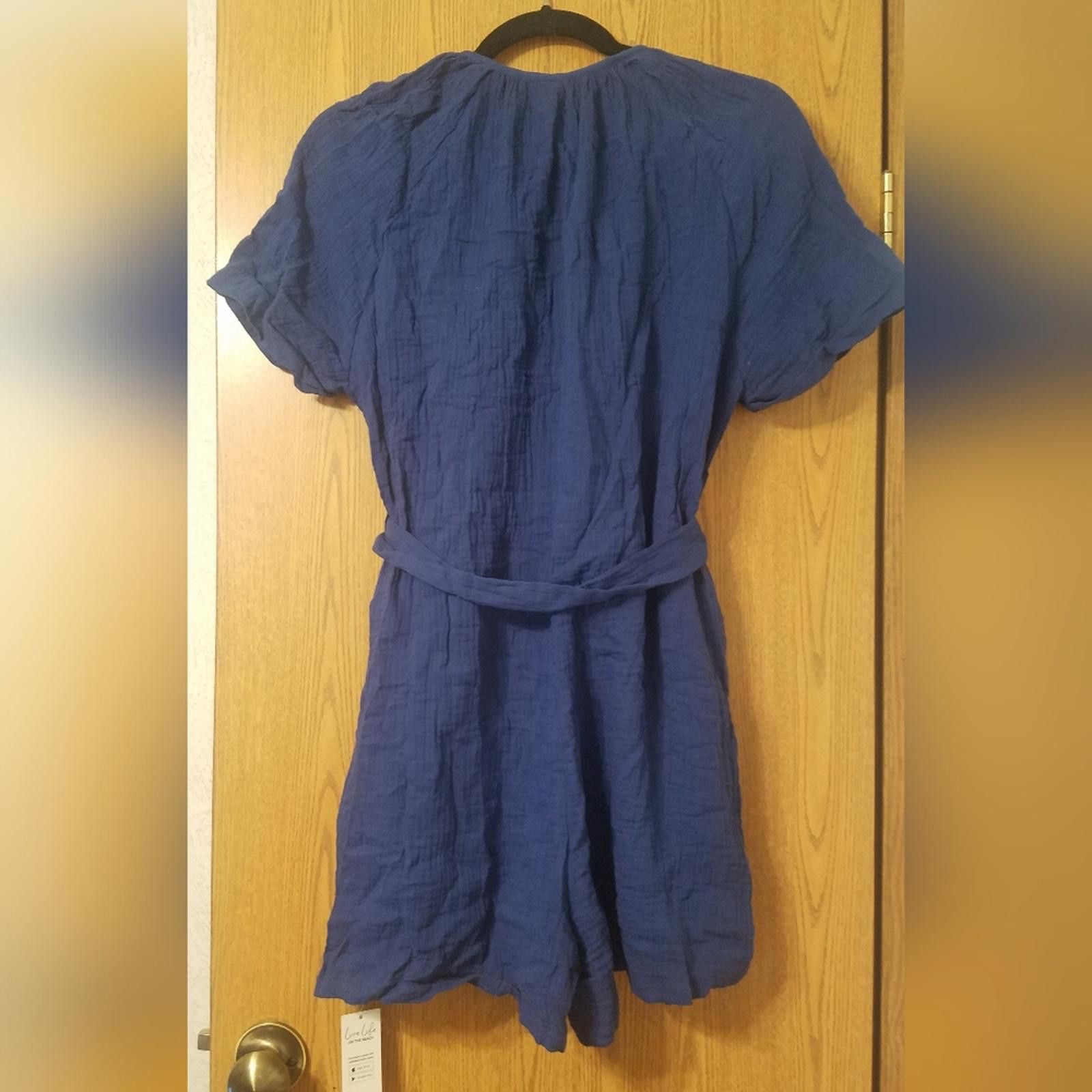 Designer NWT Cupshe Blue Button-Up Romper Size Large Size 36" / US 14 / IT 50 - 2 Thumbnail