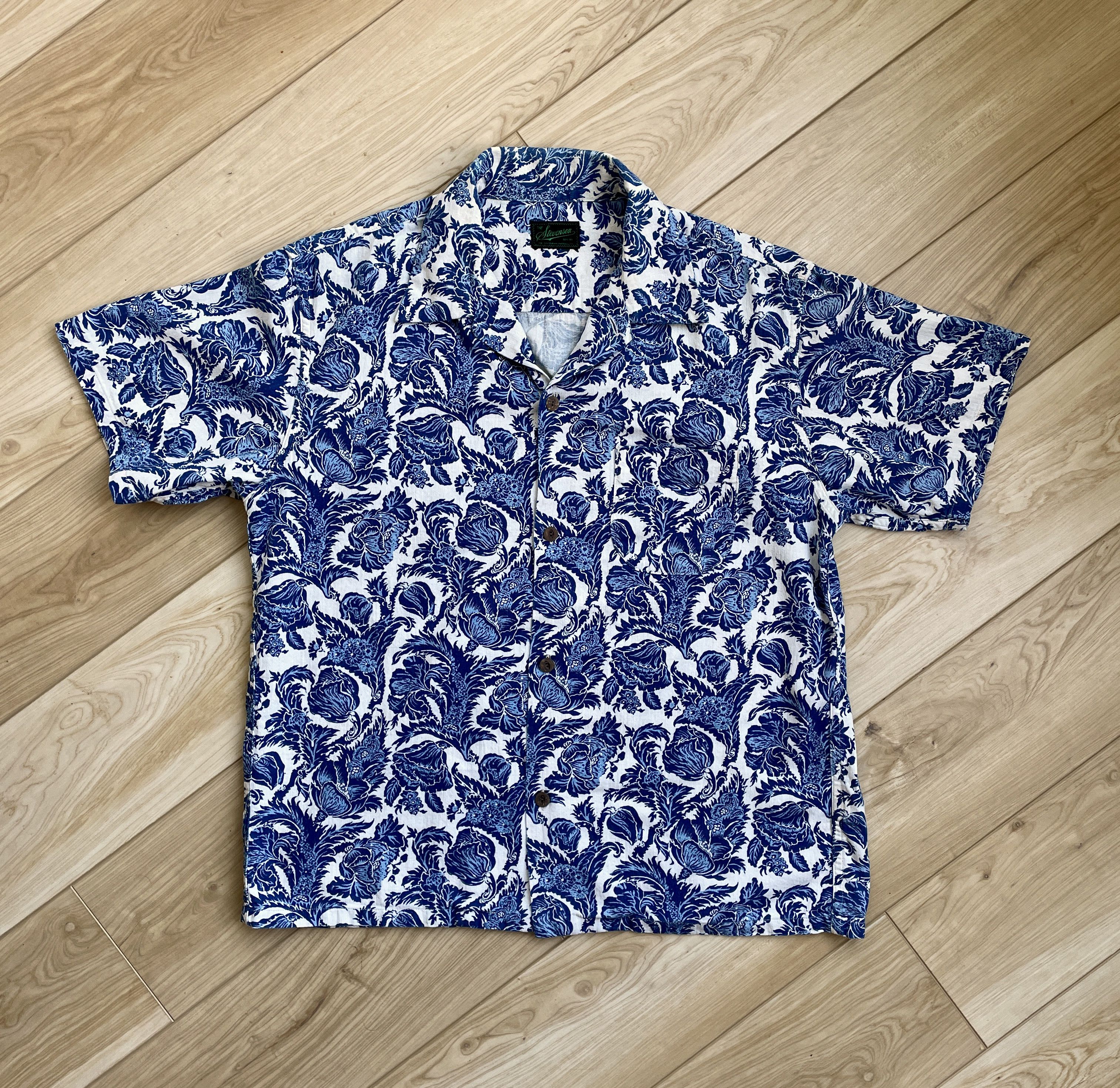 image of Stevenson Overall Co. Floral Camp Collar Shirt, Men's (Size Large)