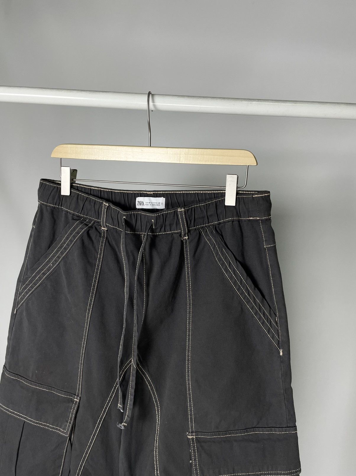 Zara Zara Aviator Parachute Cargo Navy Green Pants Military style Size US 34 / EU 50 - 3 Thumbnail