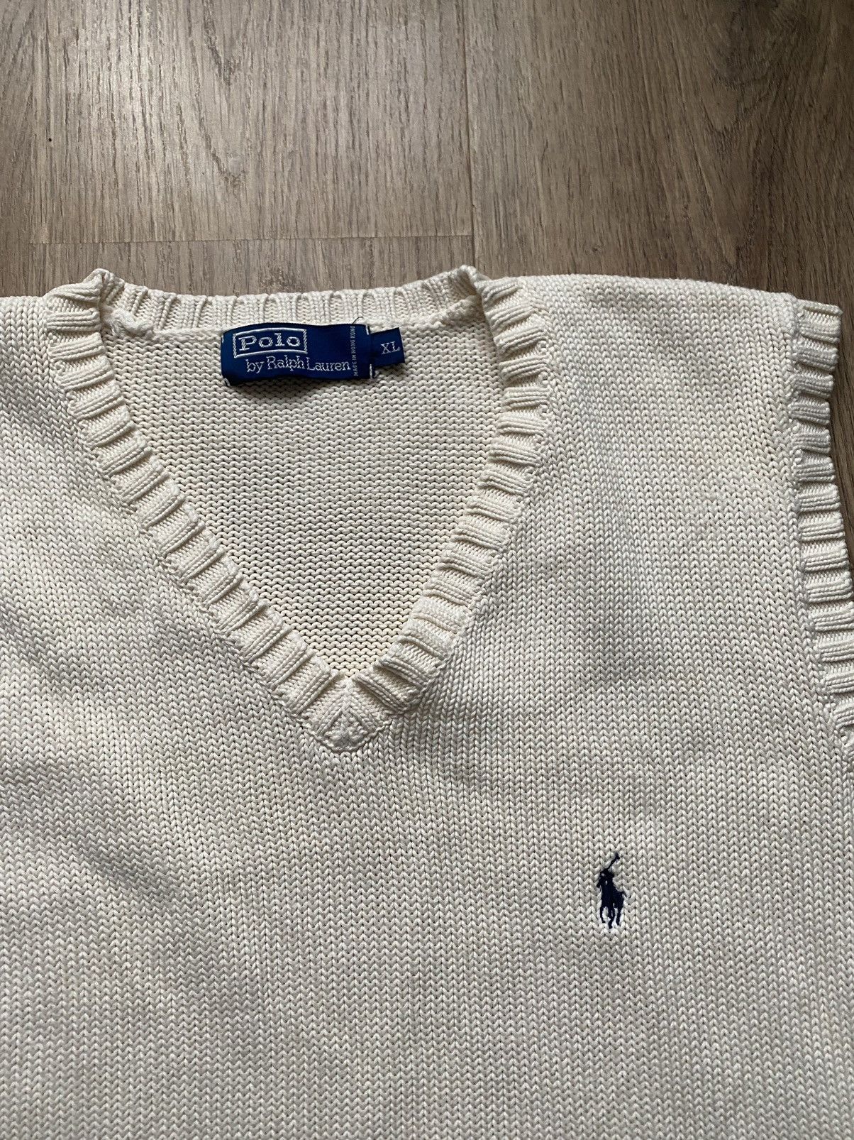 Polo Ralph Lauren × Vintage Vintage Polo Ralph Lauren knitted cream vest Size US XL / EU 56 / 4 - 3 Thumbnail