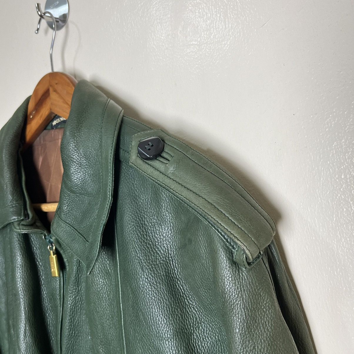 Zilli Vintage Zilli France Odessa Green Deerskin Leather Jacket Size US XXL / EU 58 / 5 - 14 Thumbnail