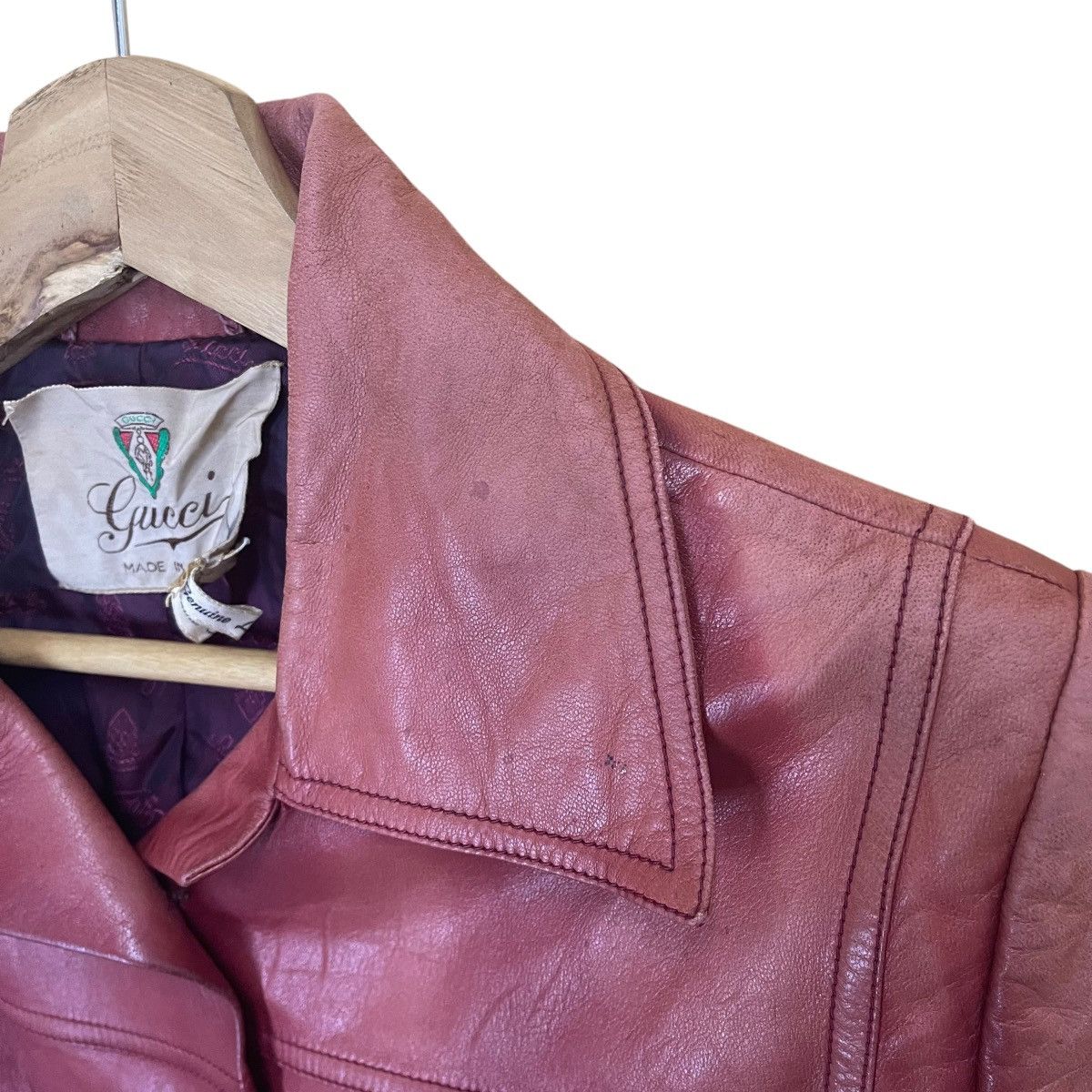 Gucci Vintage 80s Gucci Leather Jacket Made In Italy Size Small Size US S / EU 44-46 / 1 - 11 Thumbnail