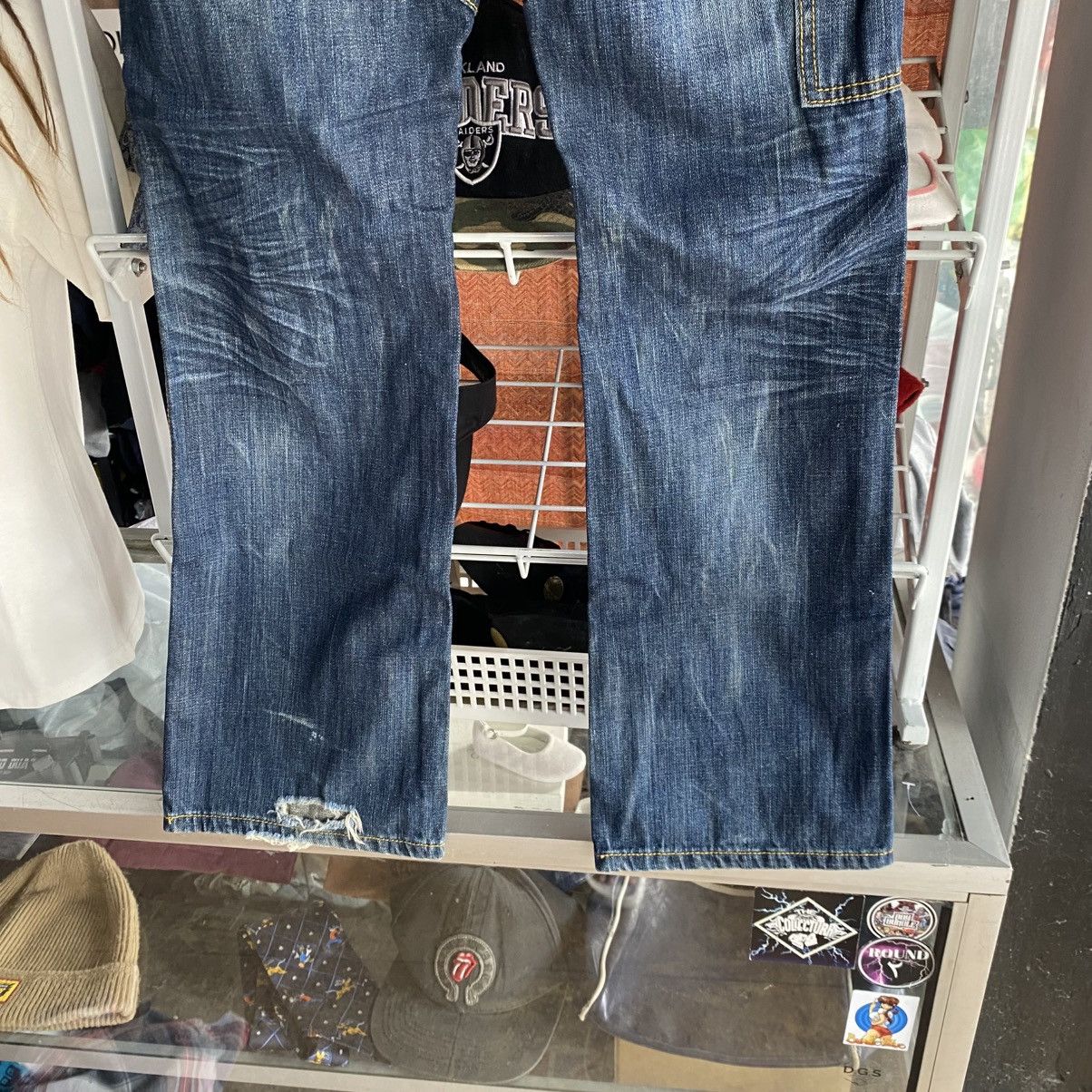 FCUK Vintage FCUK LOOSE CARPENTER Distressed Denim JEANS Size US 32 / EU 48 - 5 Thumbnail