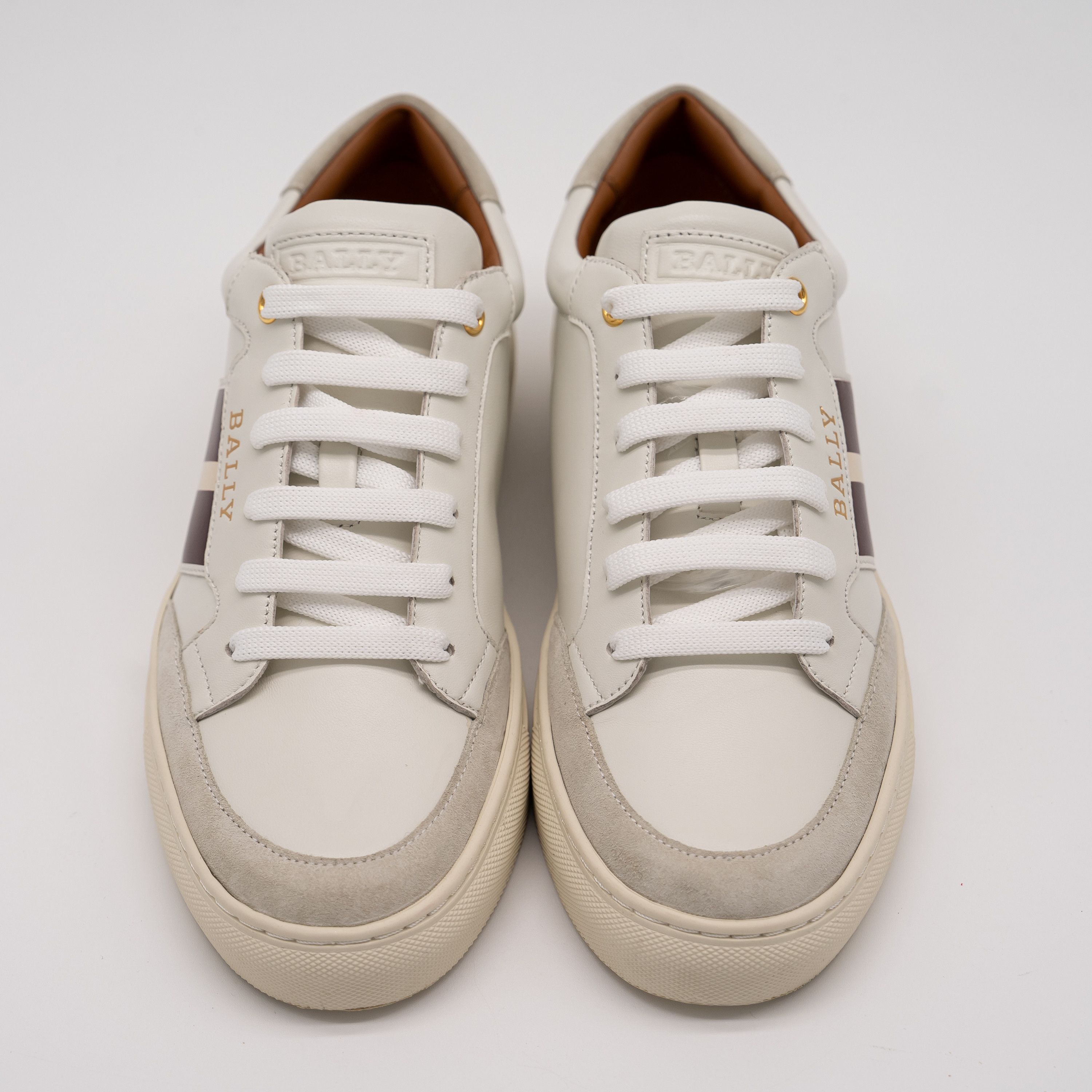 Bally 9.5 Bally Women's Hely White Low-Top Sneakers Red Leather Size US 9.5 / IT 39.5 - 3 Thumbnail